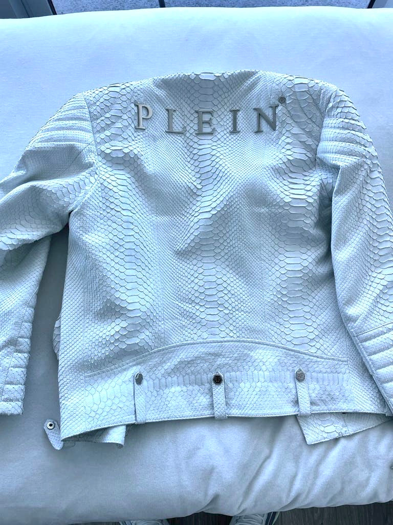philipp plein White Python / Snake Leather Jacket