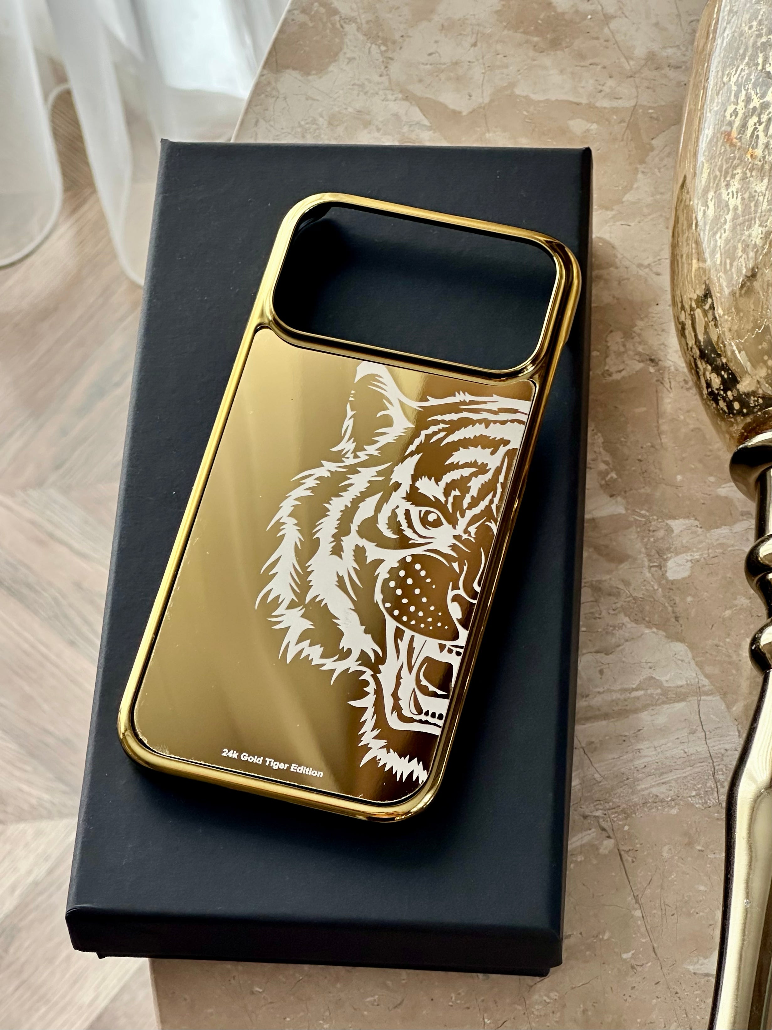 Tiger Design Gold Plated iPhone 17 Pro Max Case