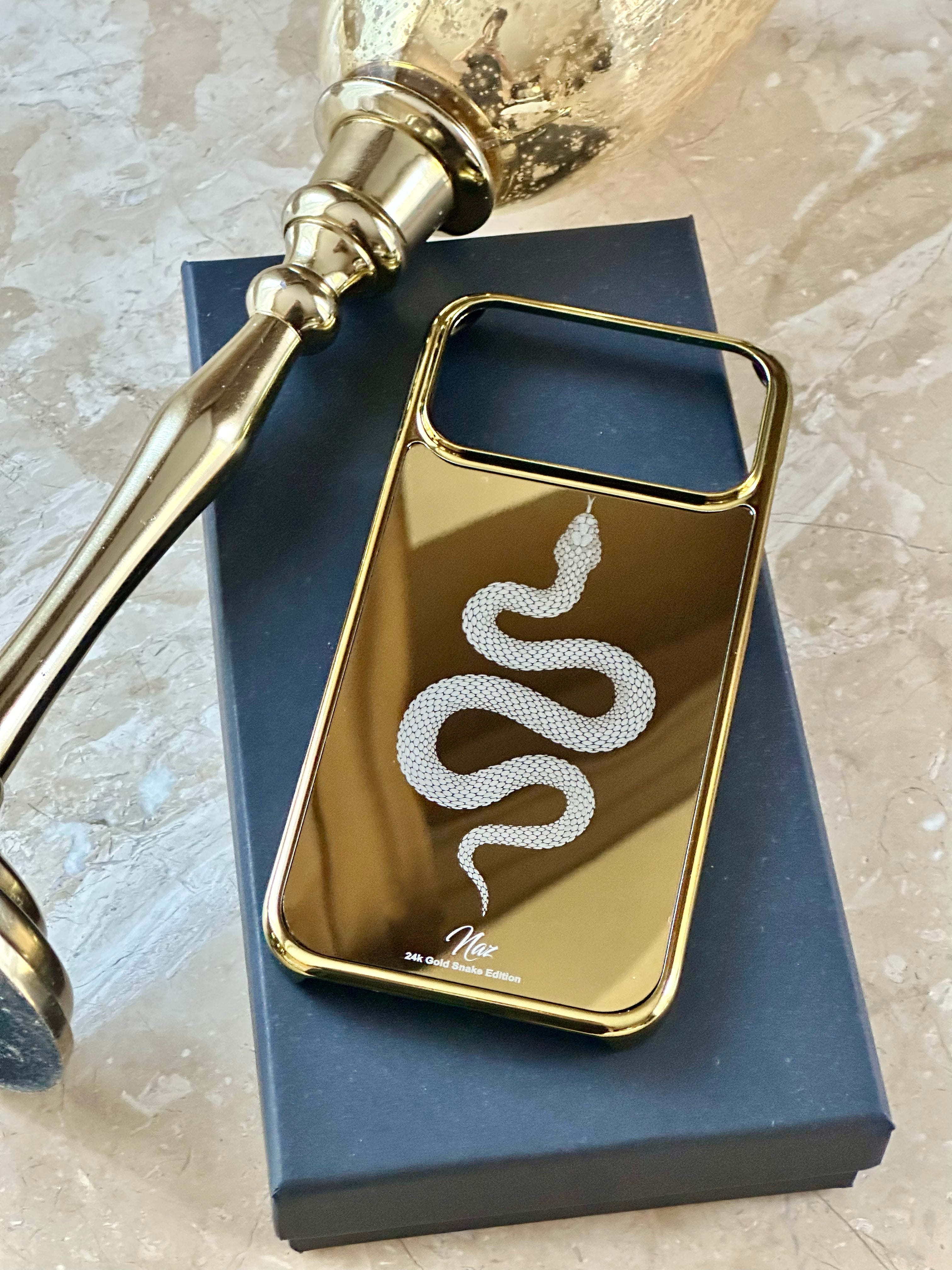 Snake Design Gold Plated iPhone 17 Pro Case