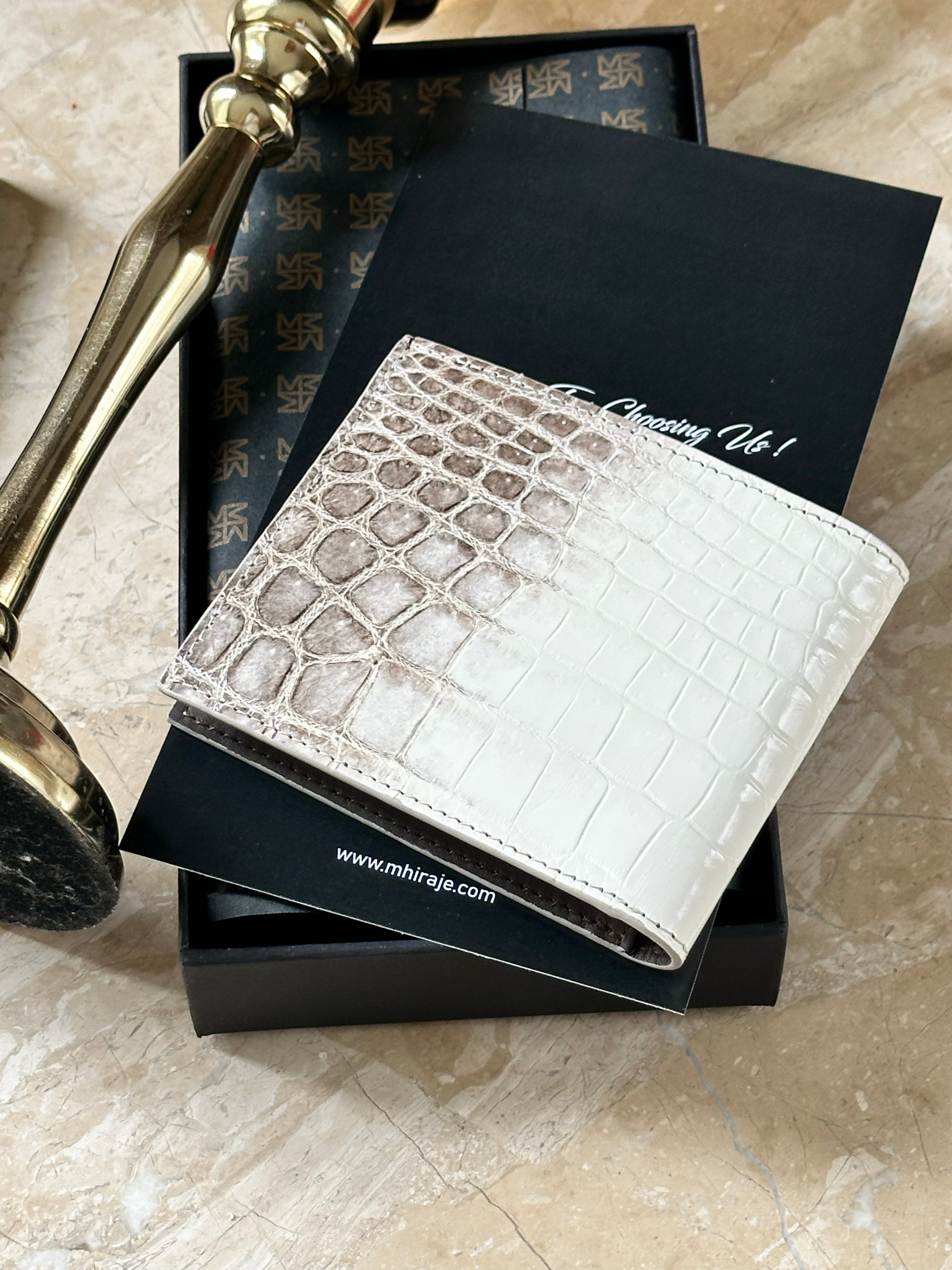 Himalayan Crocodile Leather Bifold Wallet