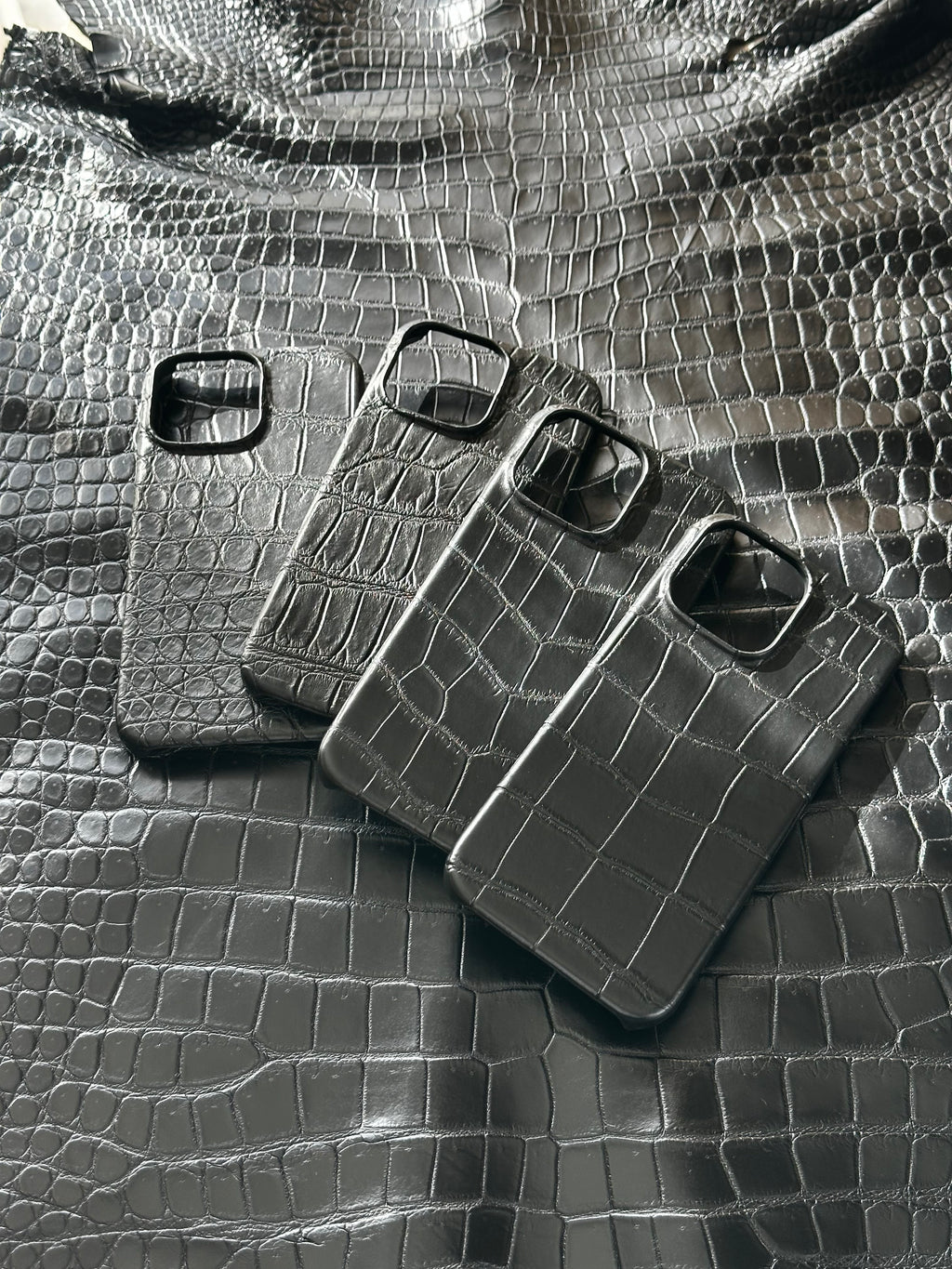 Genuine Black Crocodile Leather iPhone 17 Air Case