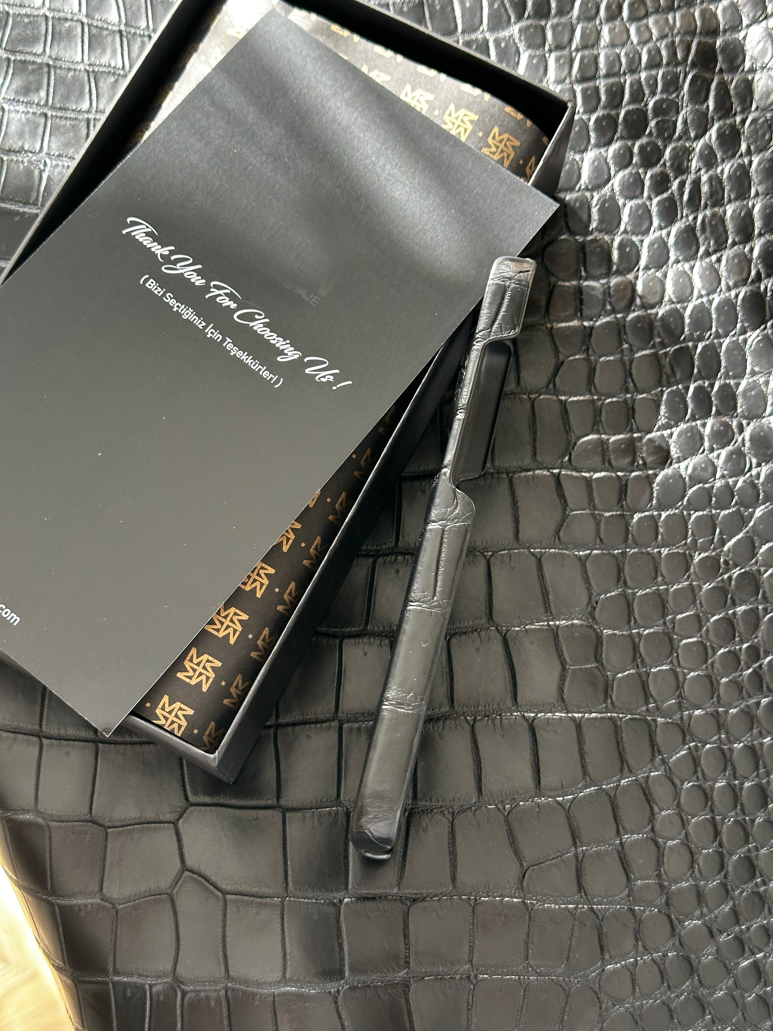 Genuine Black Crocodile Leather iPhone 17 Air Case