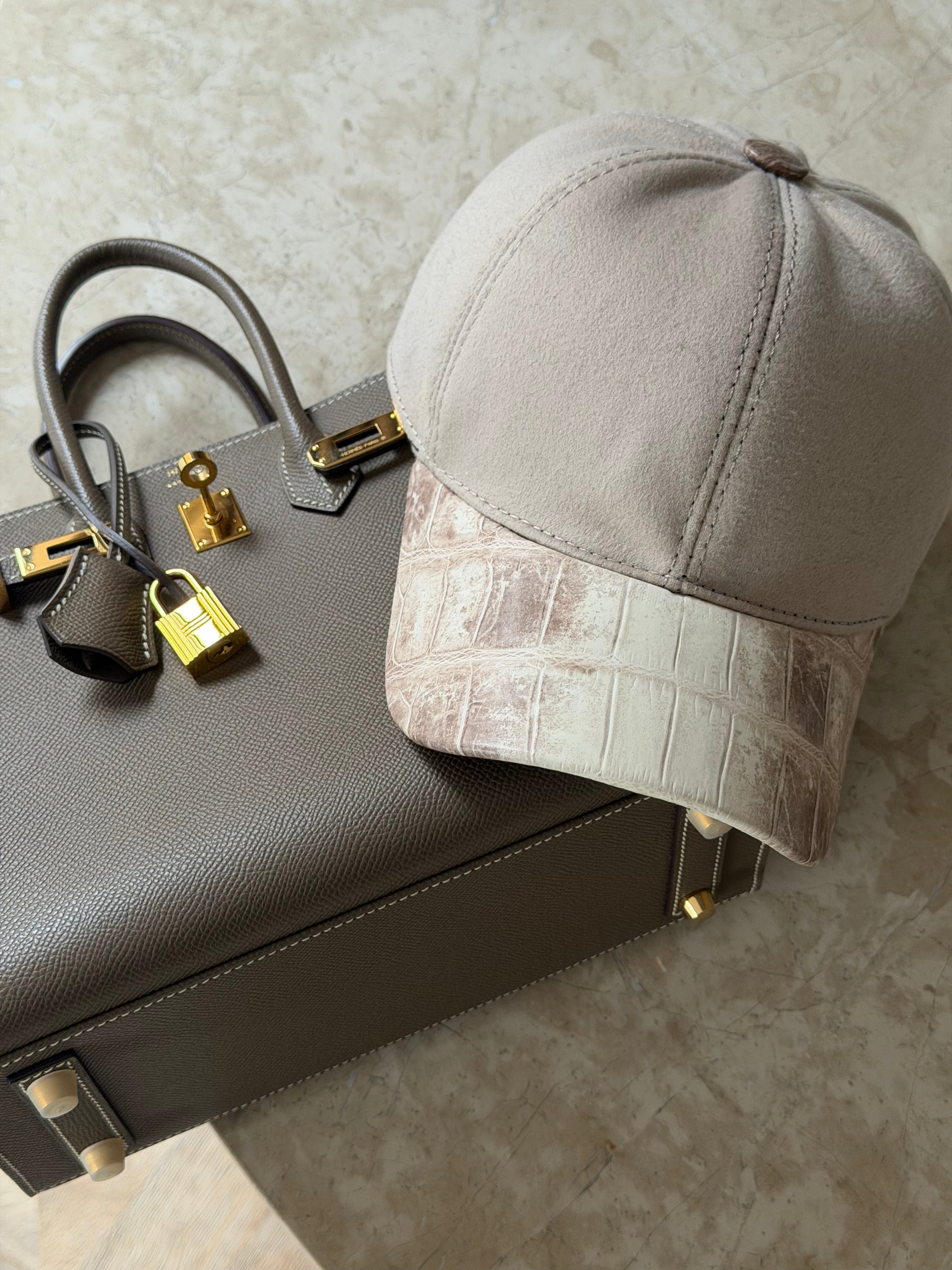 Himalayan Crocodile Leather with Cashmere Unisex Hat