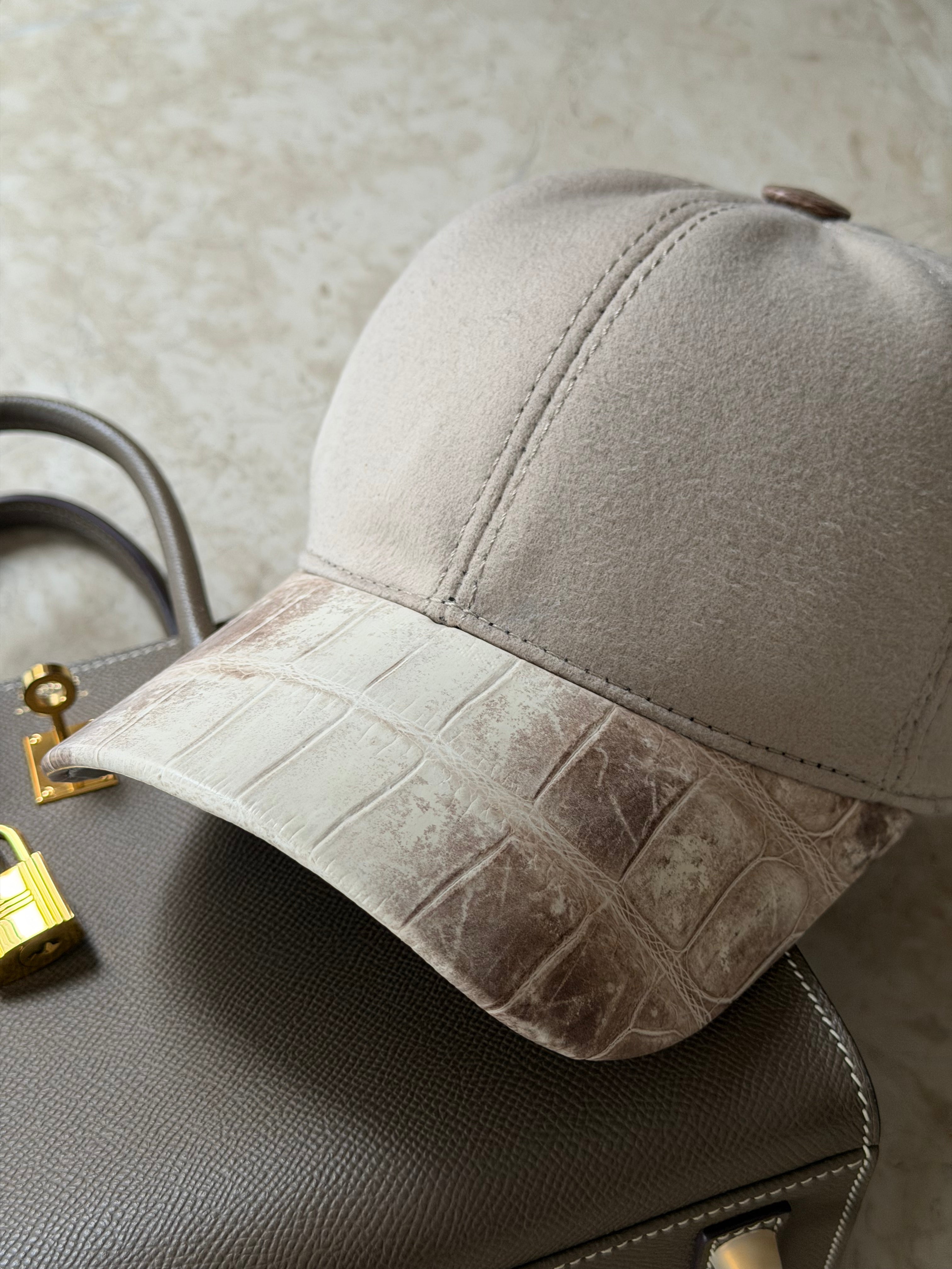 Himalayan Crocodile Leather with Cashmere Unisex Hat