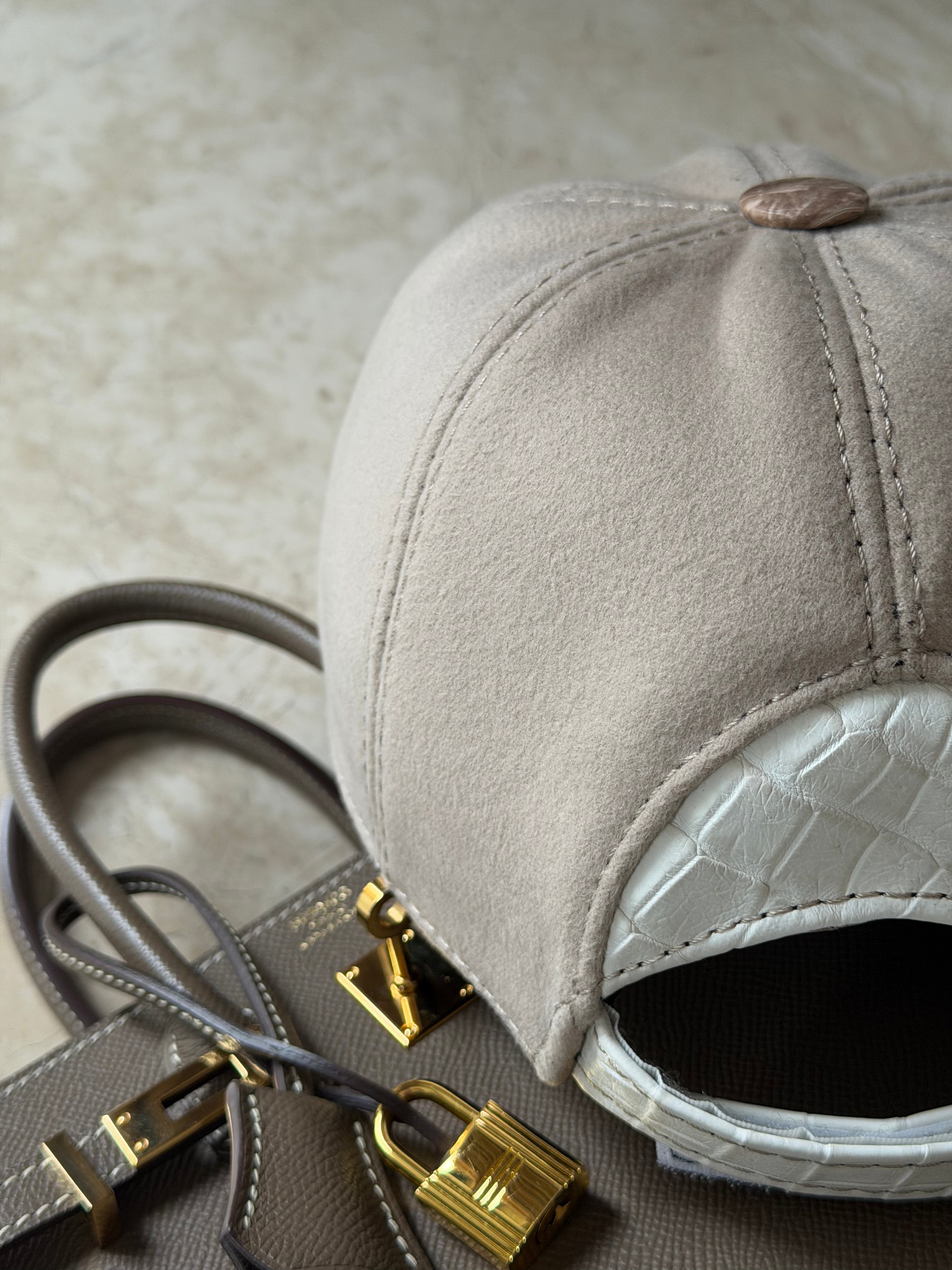 Himalayan Crocodile Leather with Cashmere Unisex Hat