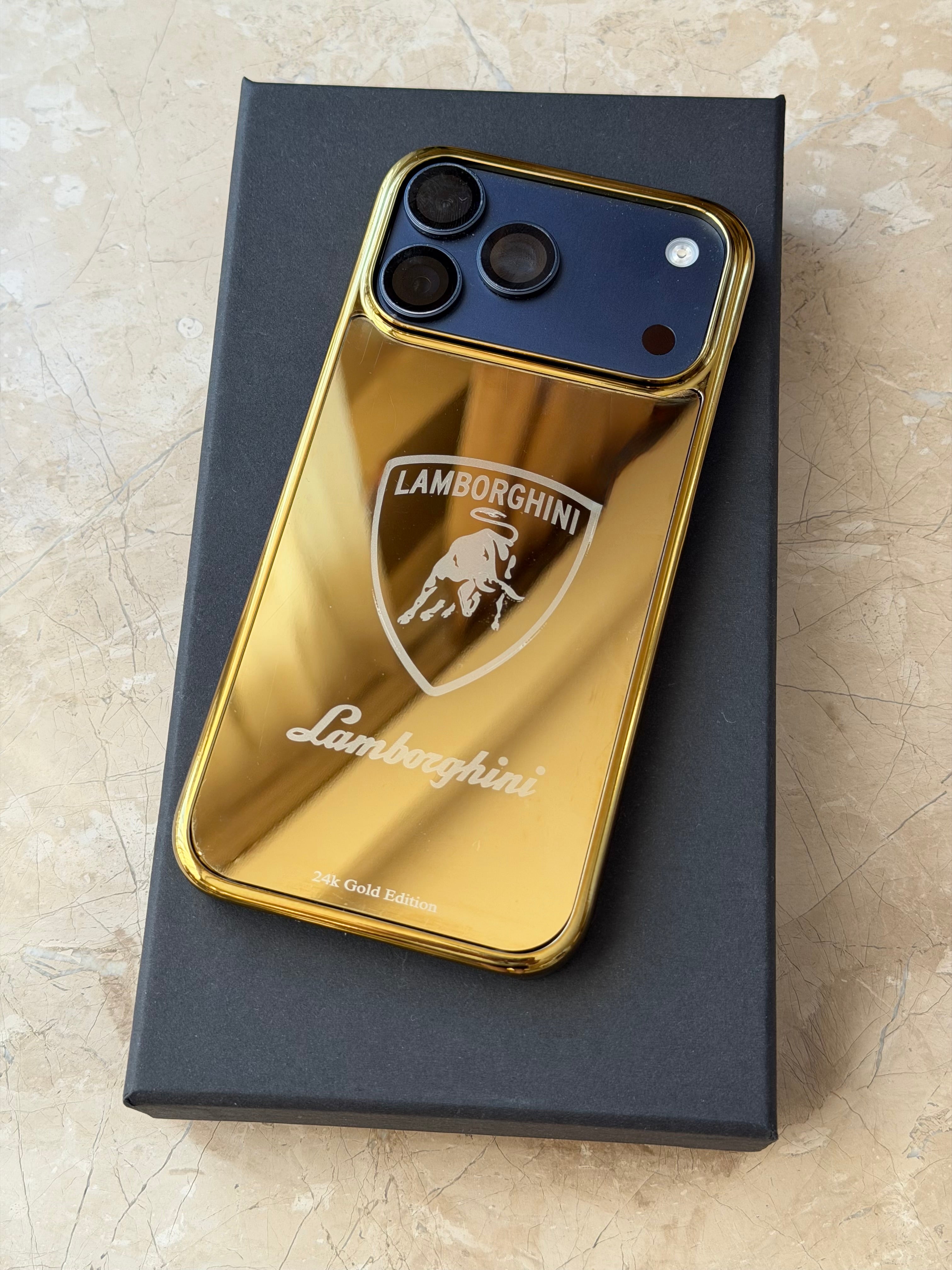 lamborghini iphone 17 pro max case gold
