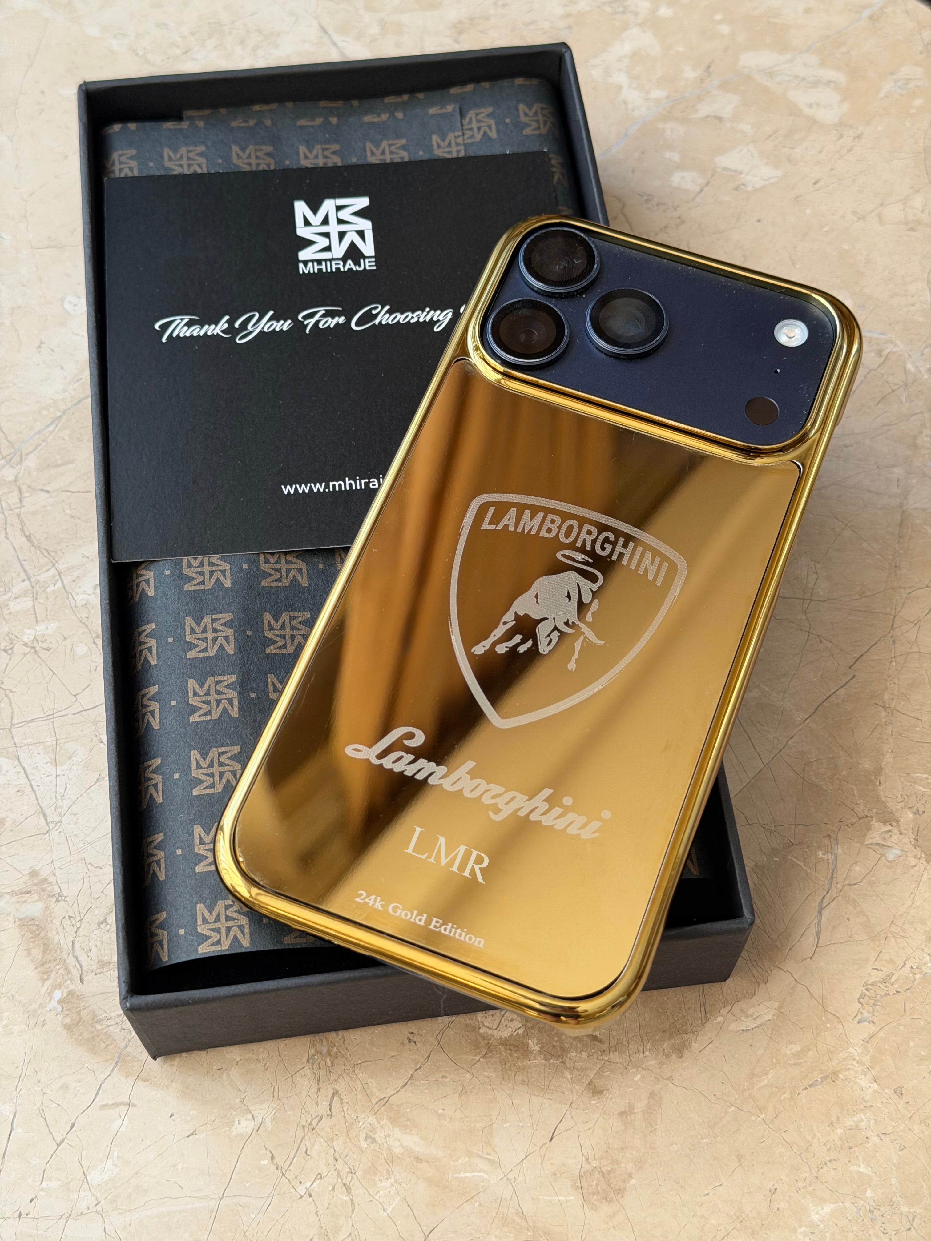 Lamborghini Design Gold Plated iPhone 17 Pro Max Case