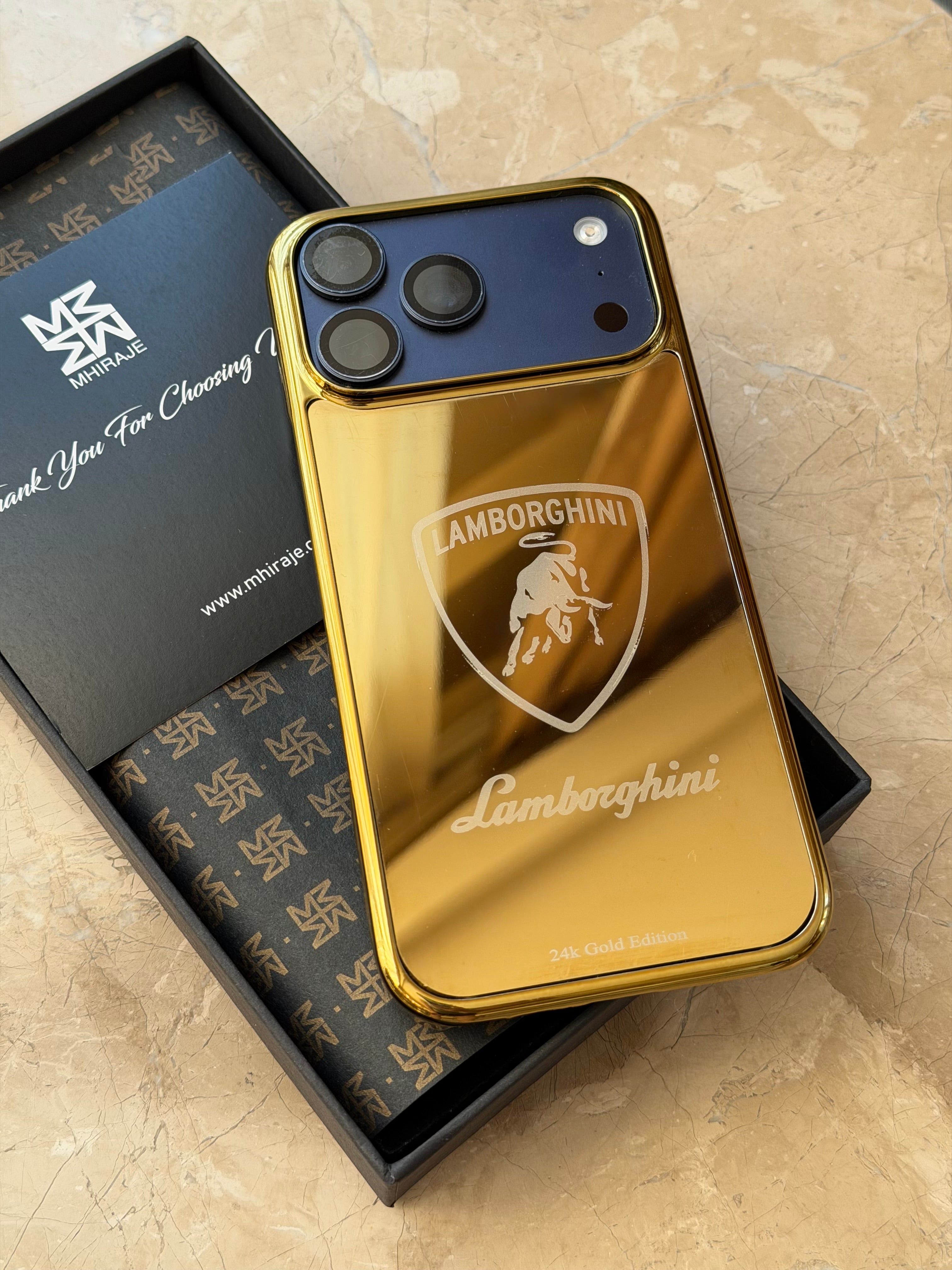 lamborghini iphone 17 pro max case gold