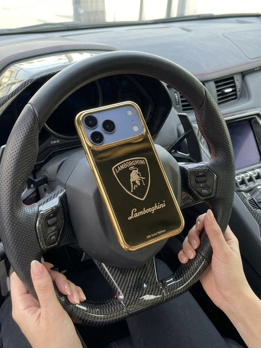 lamborghini iphone 17 pro max case gold
