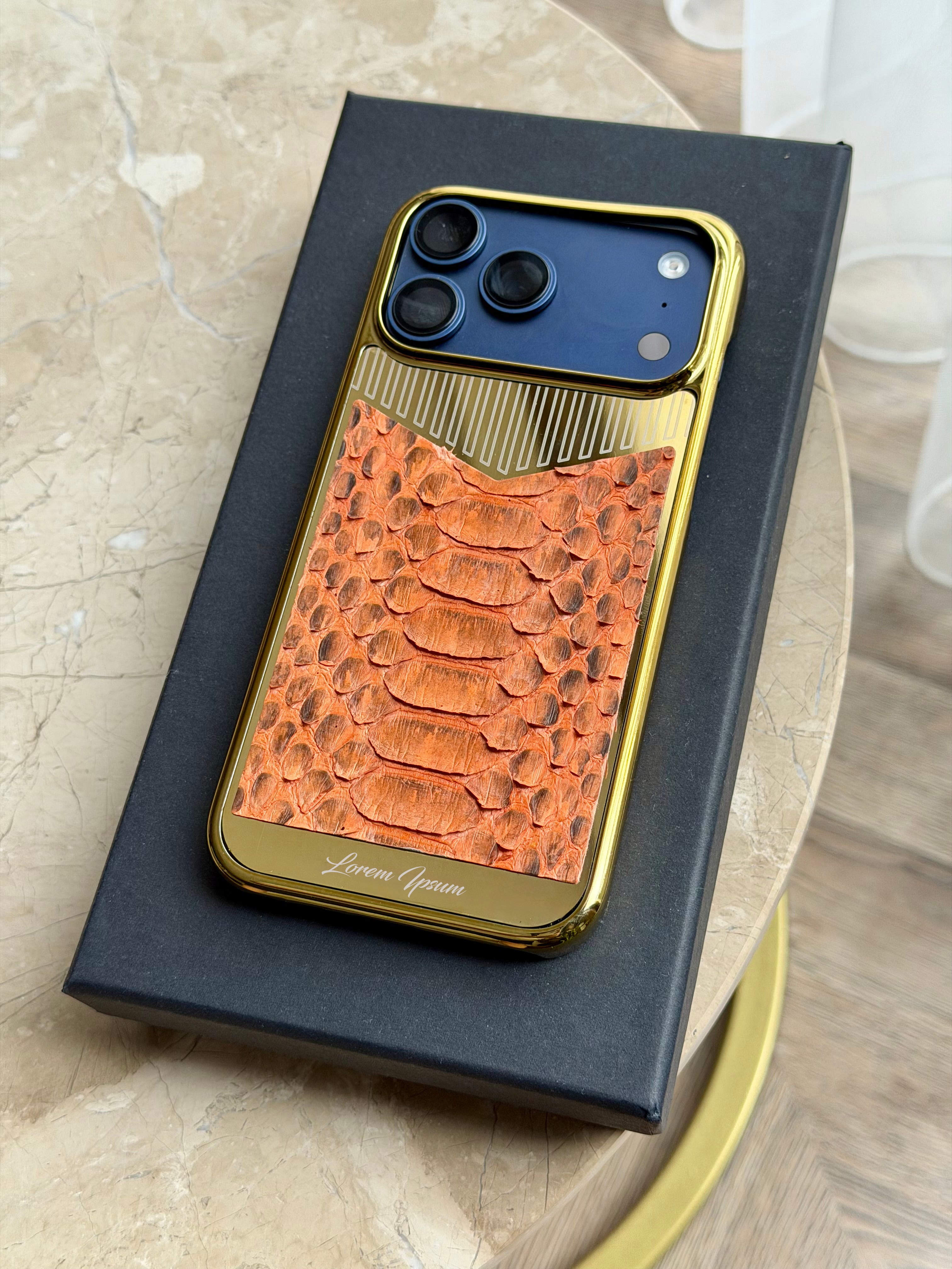 orange python leather iphone 17 pro max