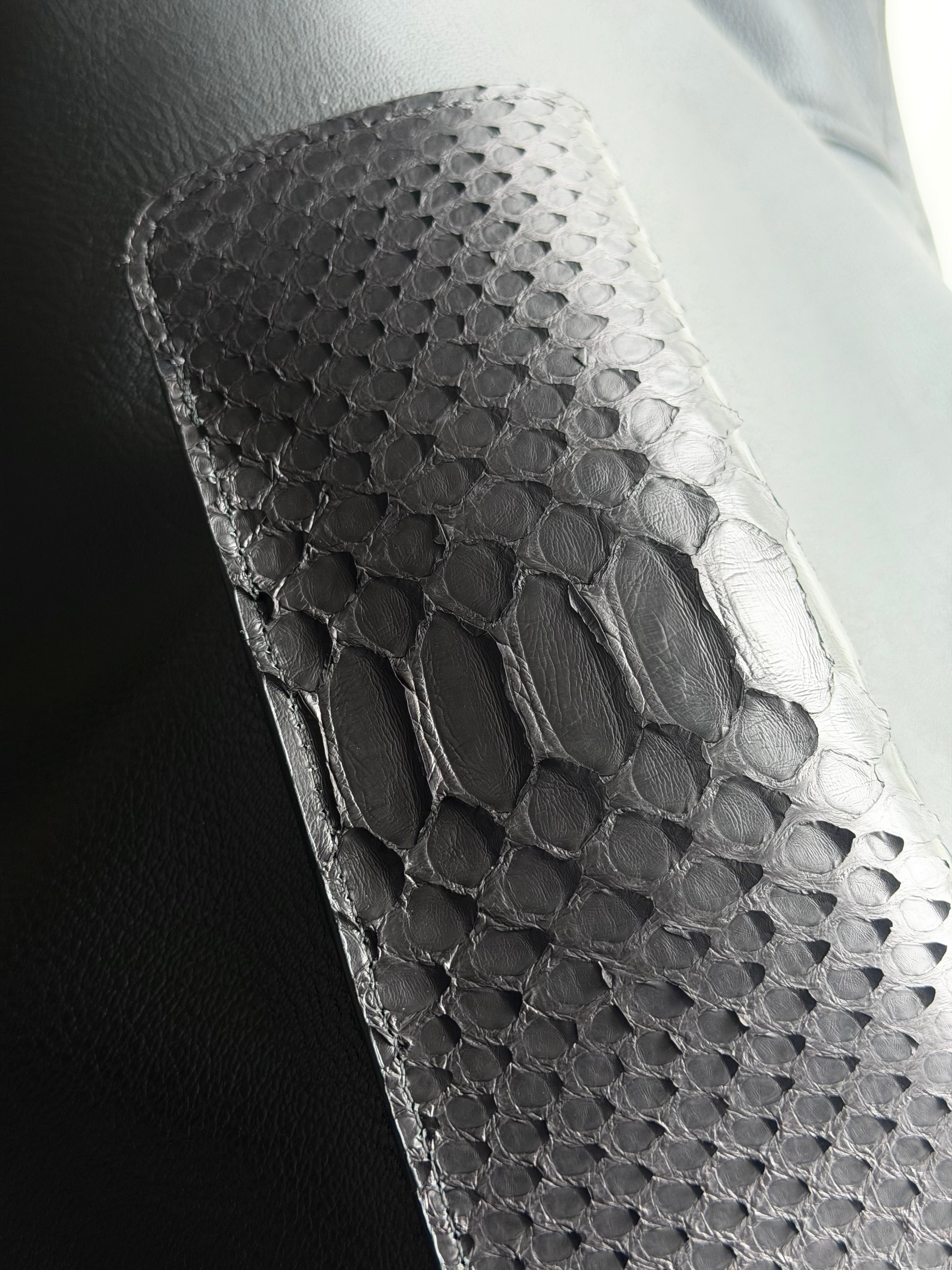 Black Snake / Python Leather Eyewear Case