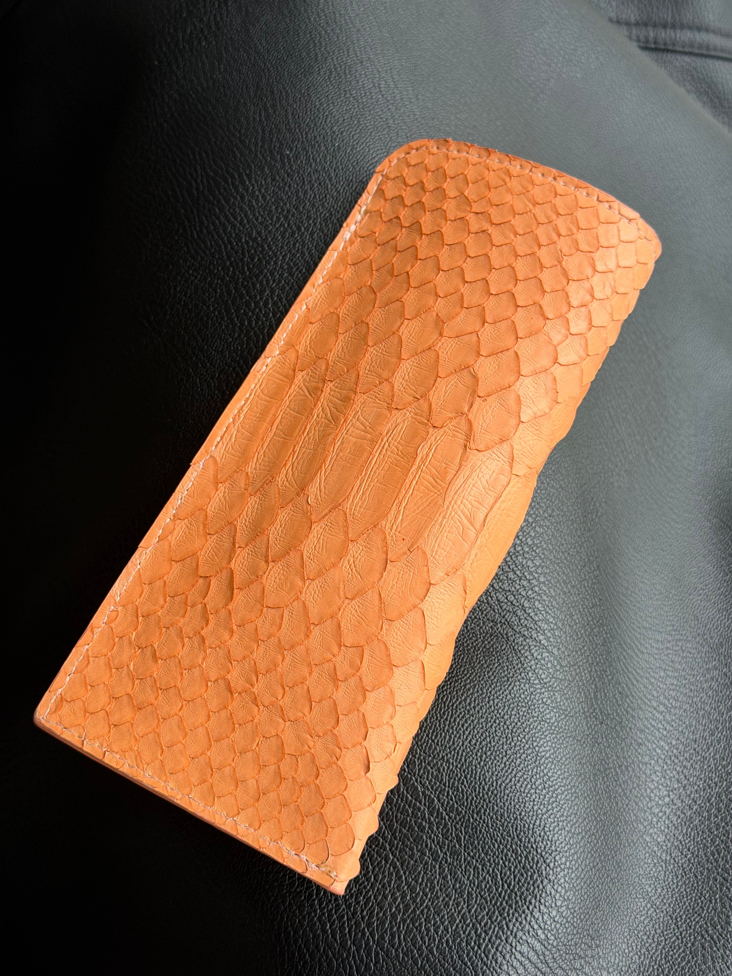 Orange Snake / Python Leather Eyewear Case