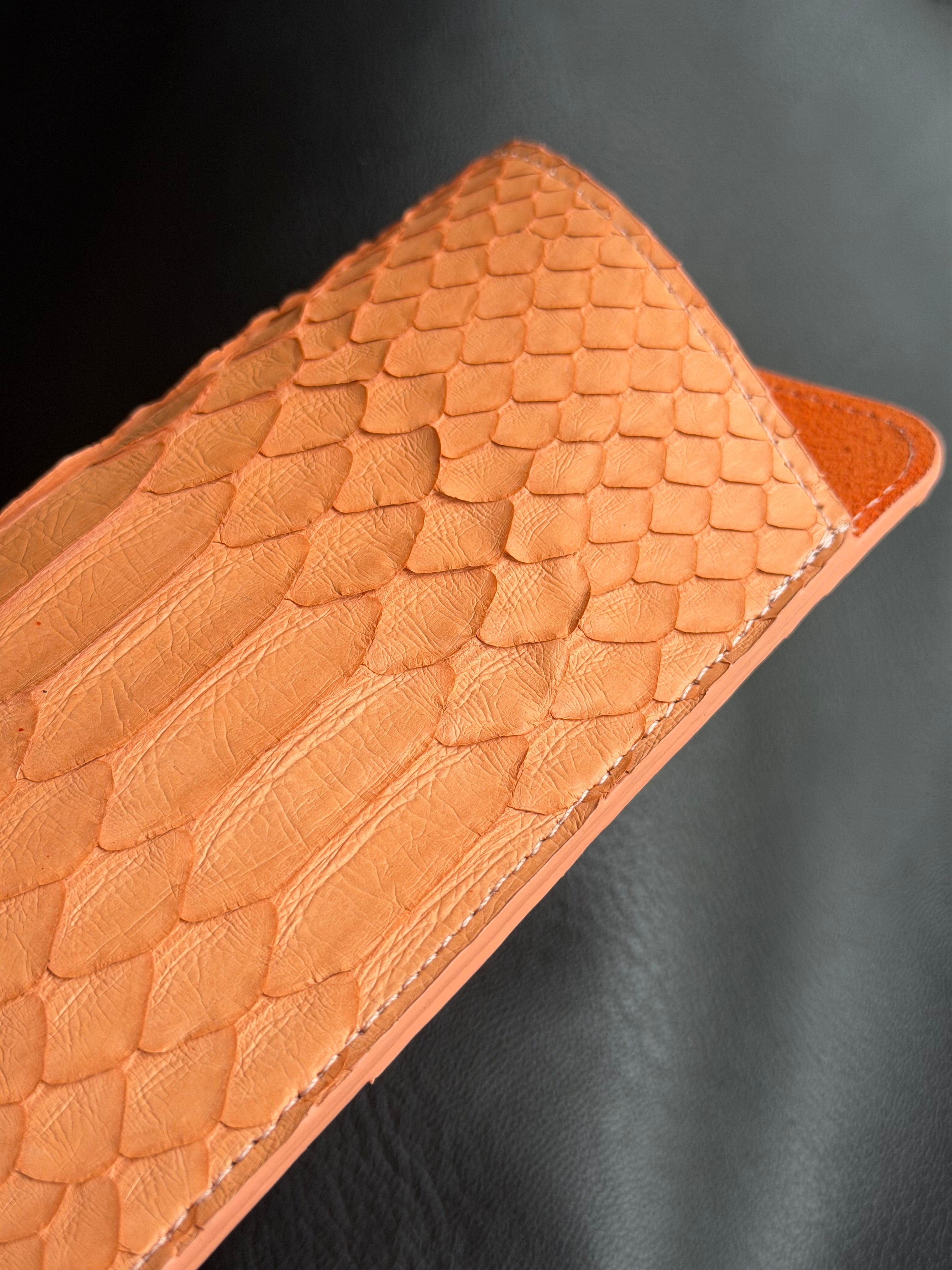 Orange Snake / Python Leather Eyewear Case