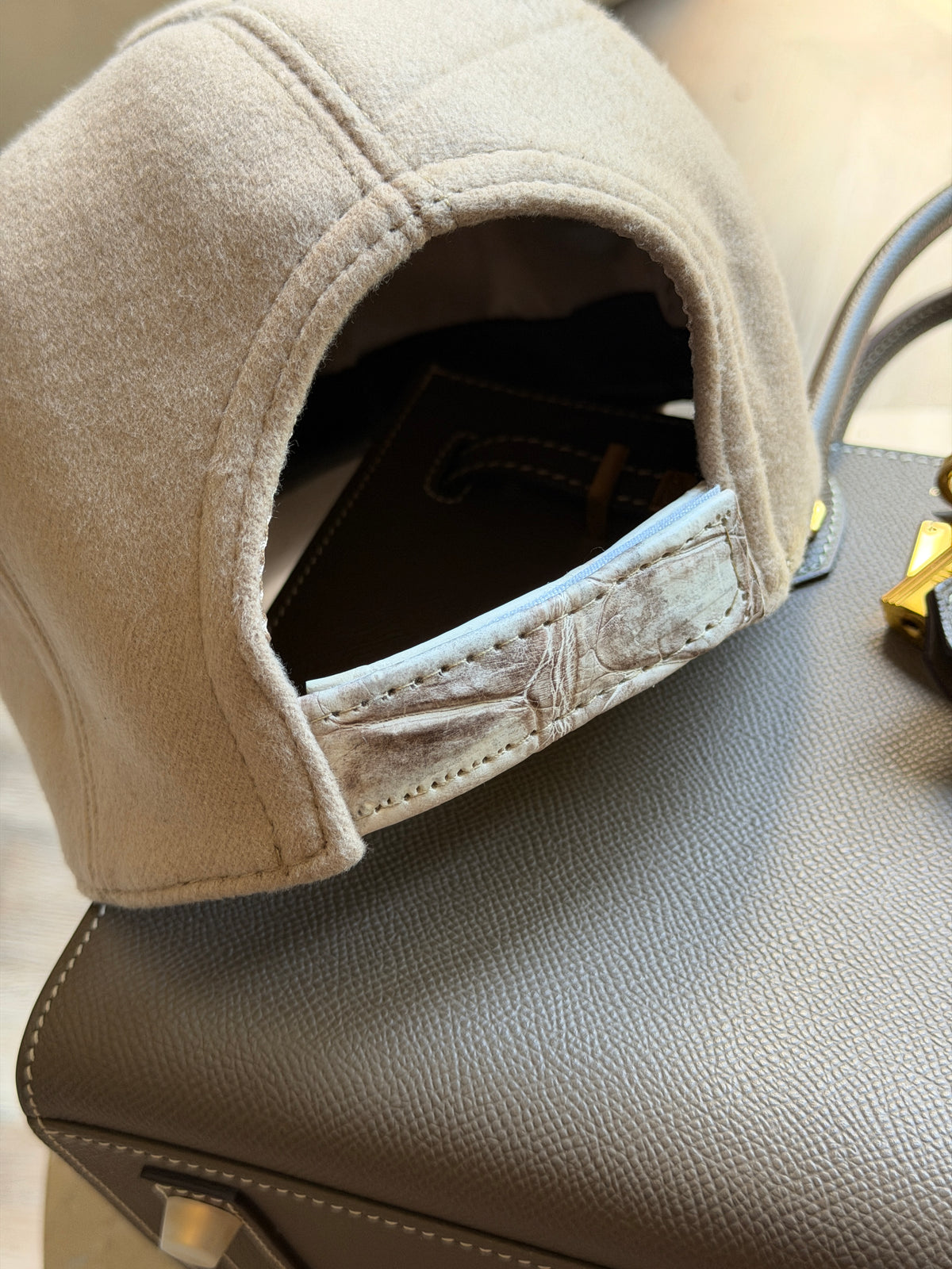 Himalayan Crocodile Leather with Cashmere Unisex Hat