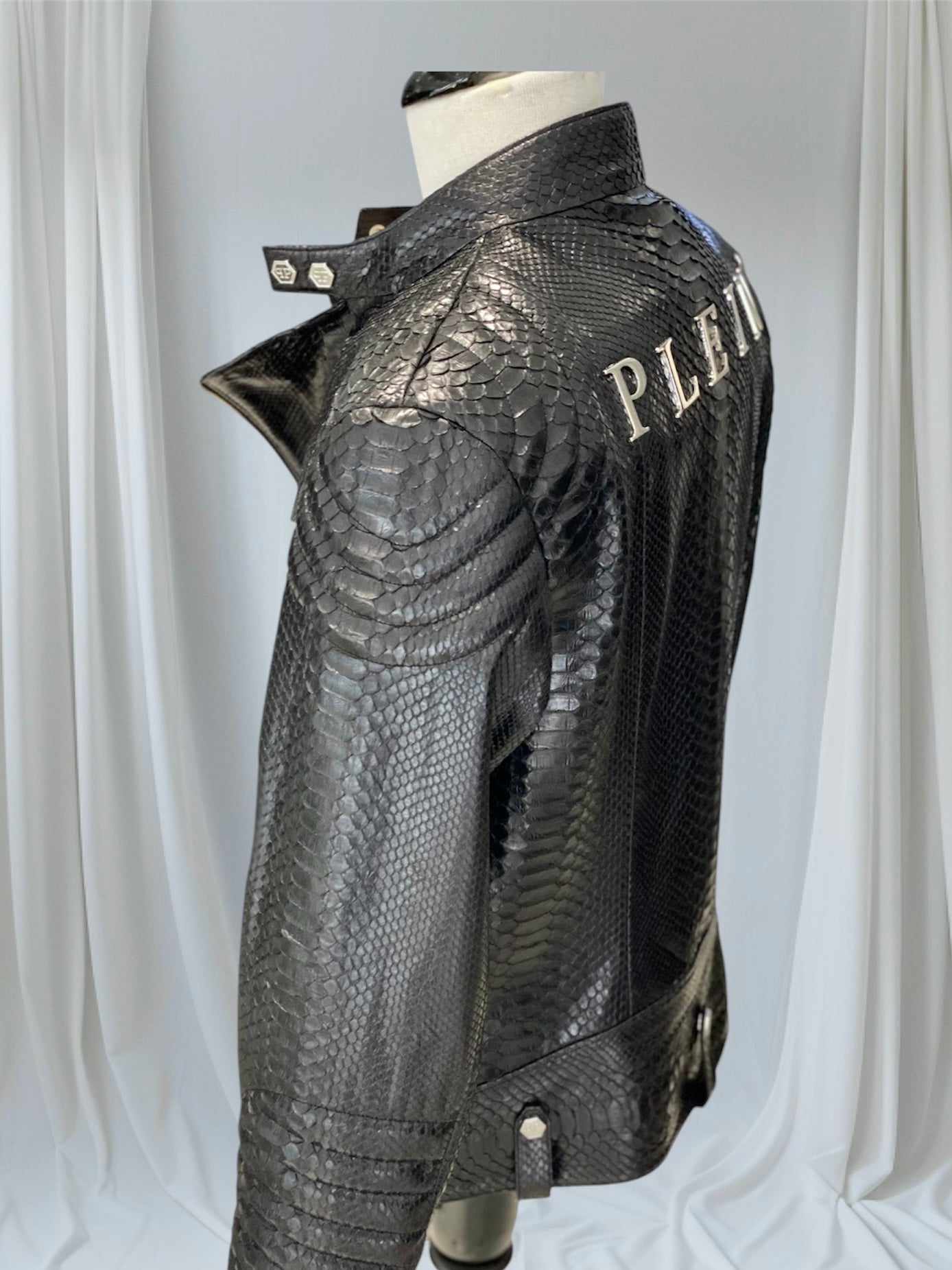 Black Python / Snake Leather Jacket
