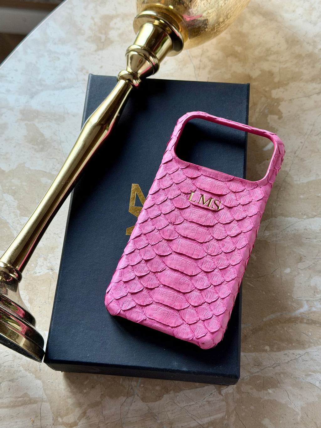 Pink Python Snake Leather iPhone 17 MagSafe