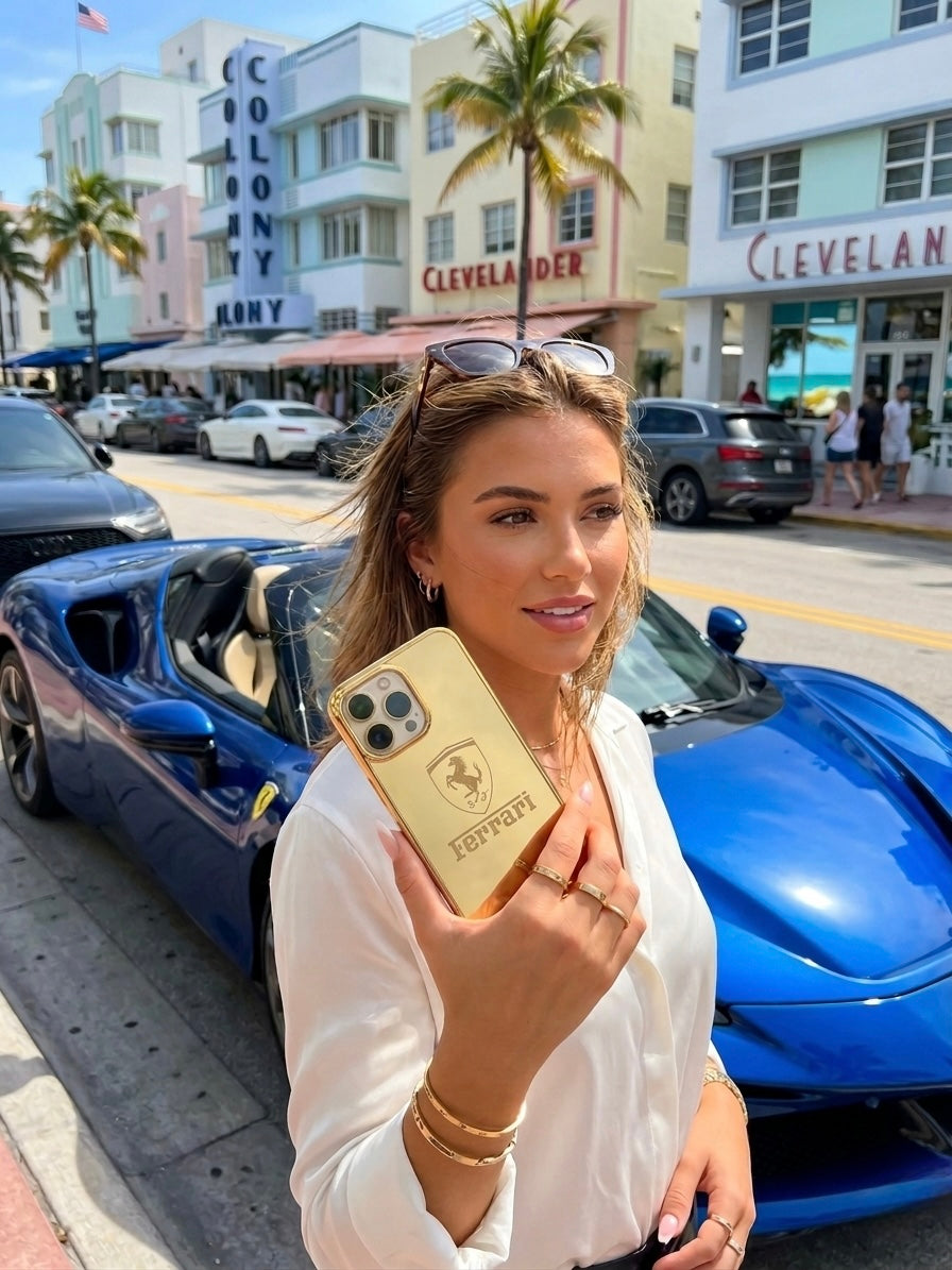 Ferrari Design Gold Plated iPhone 17 Pro Max Case