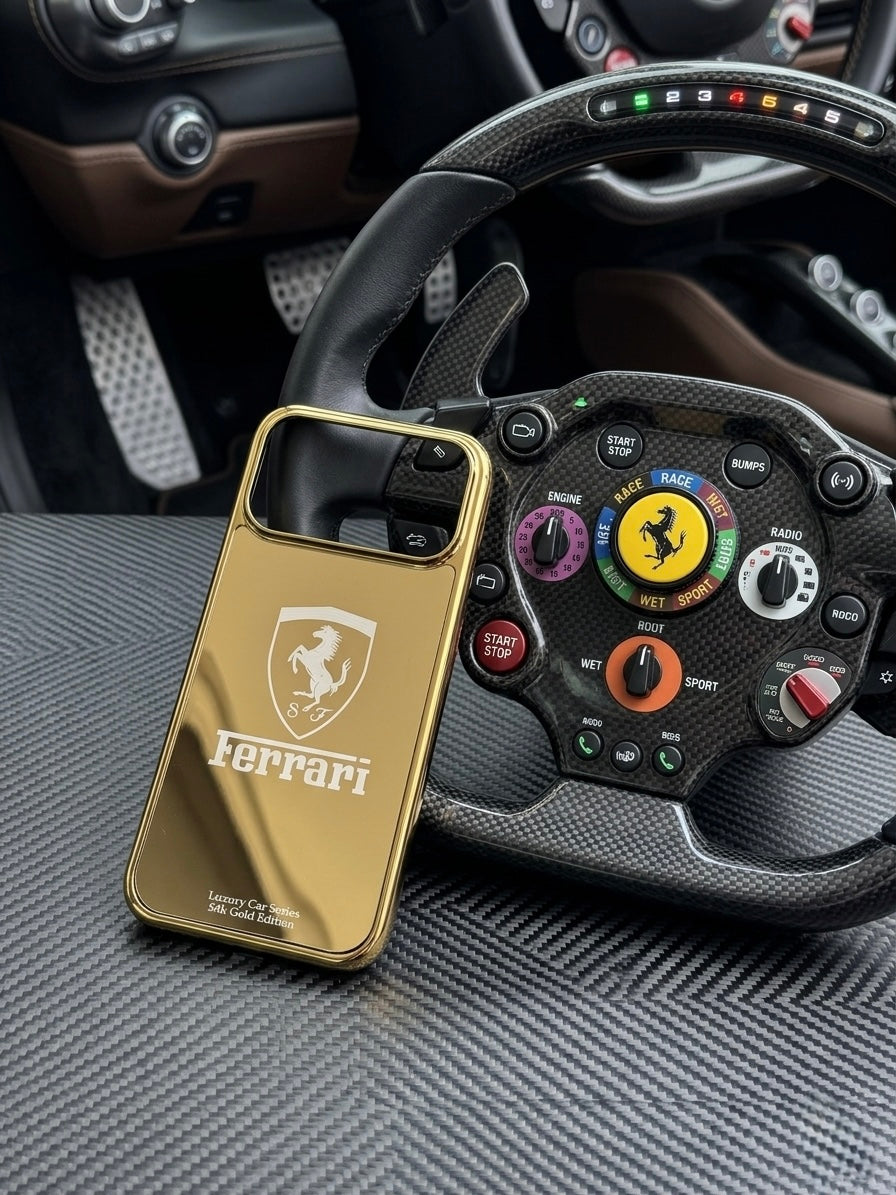 Ferrari Design Gold Plated iPhone 17 Pro Case