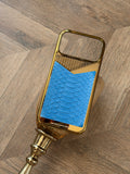 Gold Plated Glacier Python Snake Leather iPhone 18 Pro Case