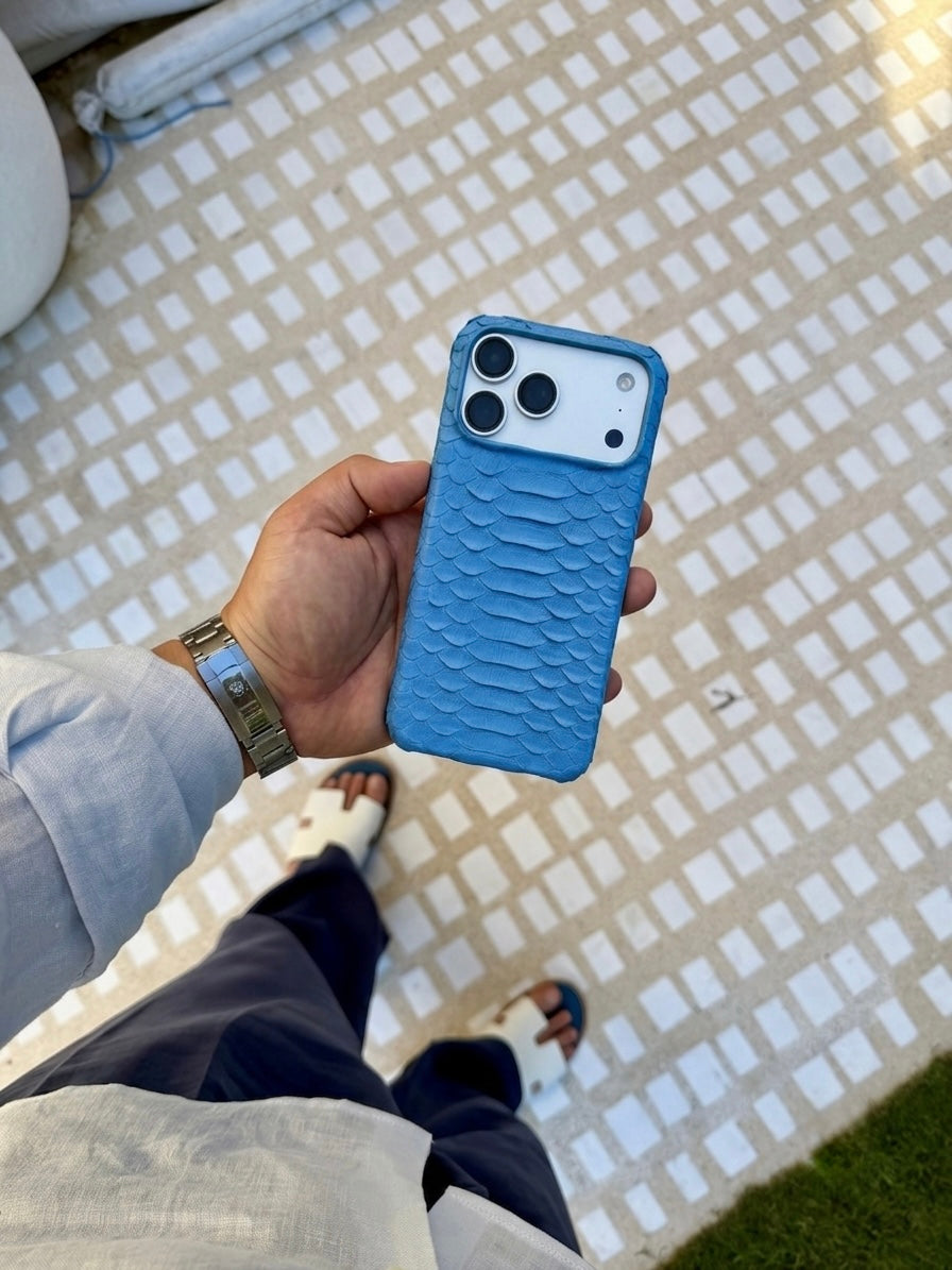 Glacier Python Snake Leather iPhone 18 Pro Max MagSafe Case