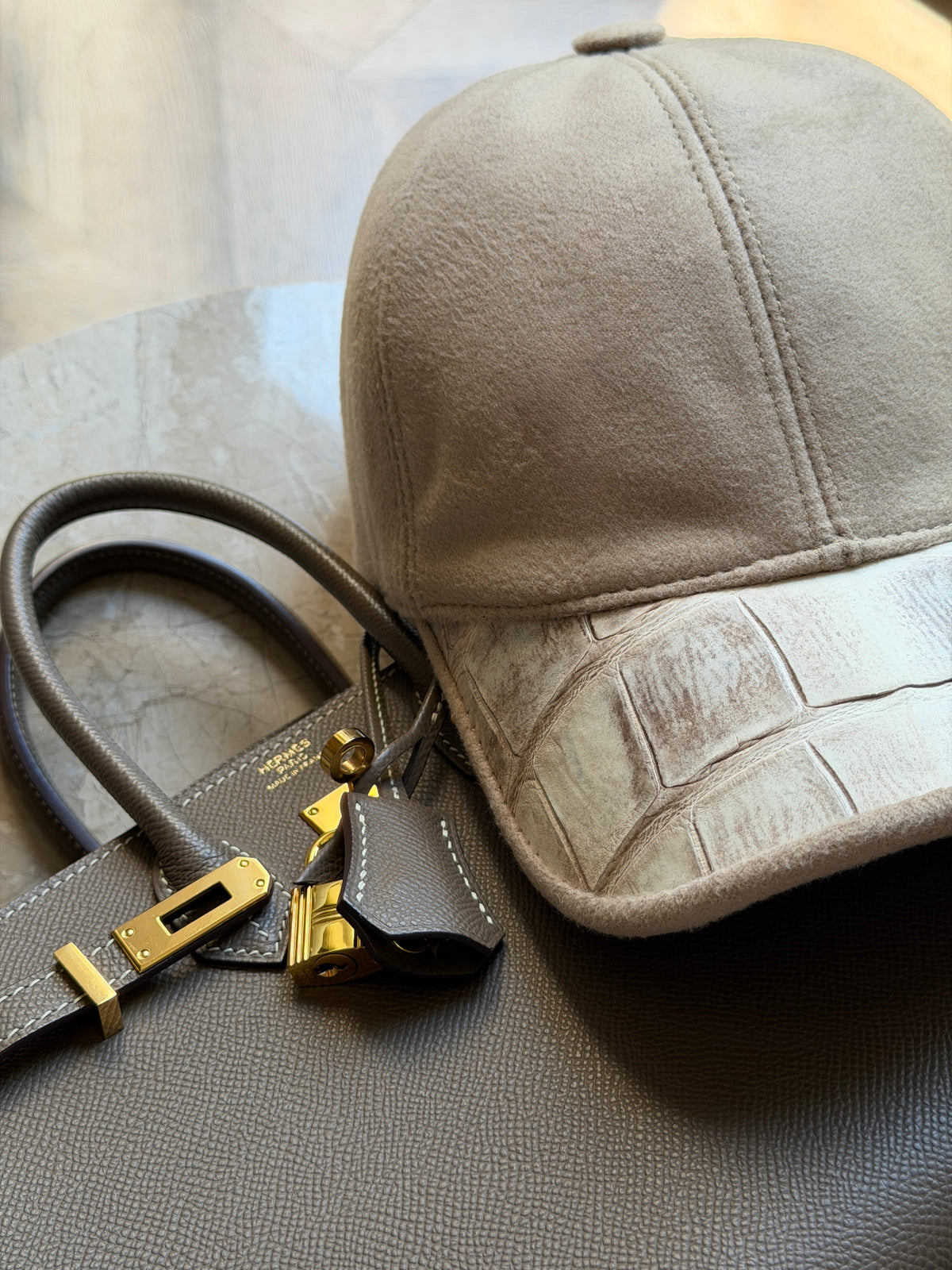 Himalayan Crocodile Leather with Cashmere Unisex Hat