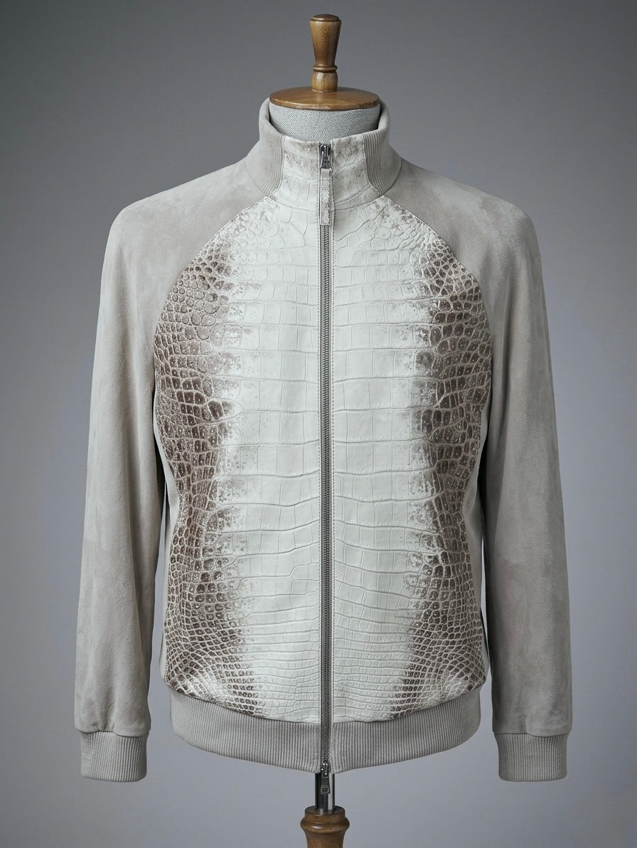 Himalayan Crocodile Leather &amp; Suede Men’s Jacket