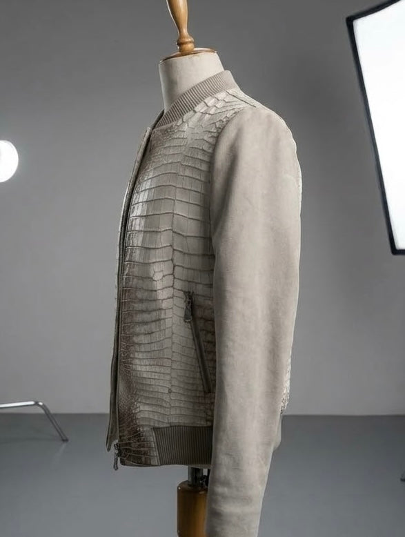 Himalayan Crocodile Leather with Suede Jacket (Reverse Cut)