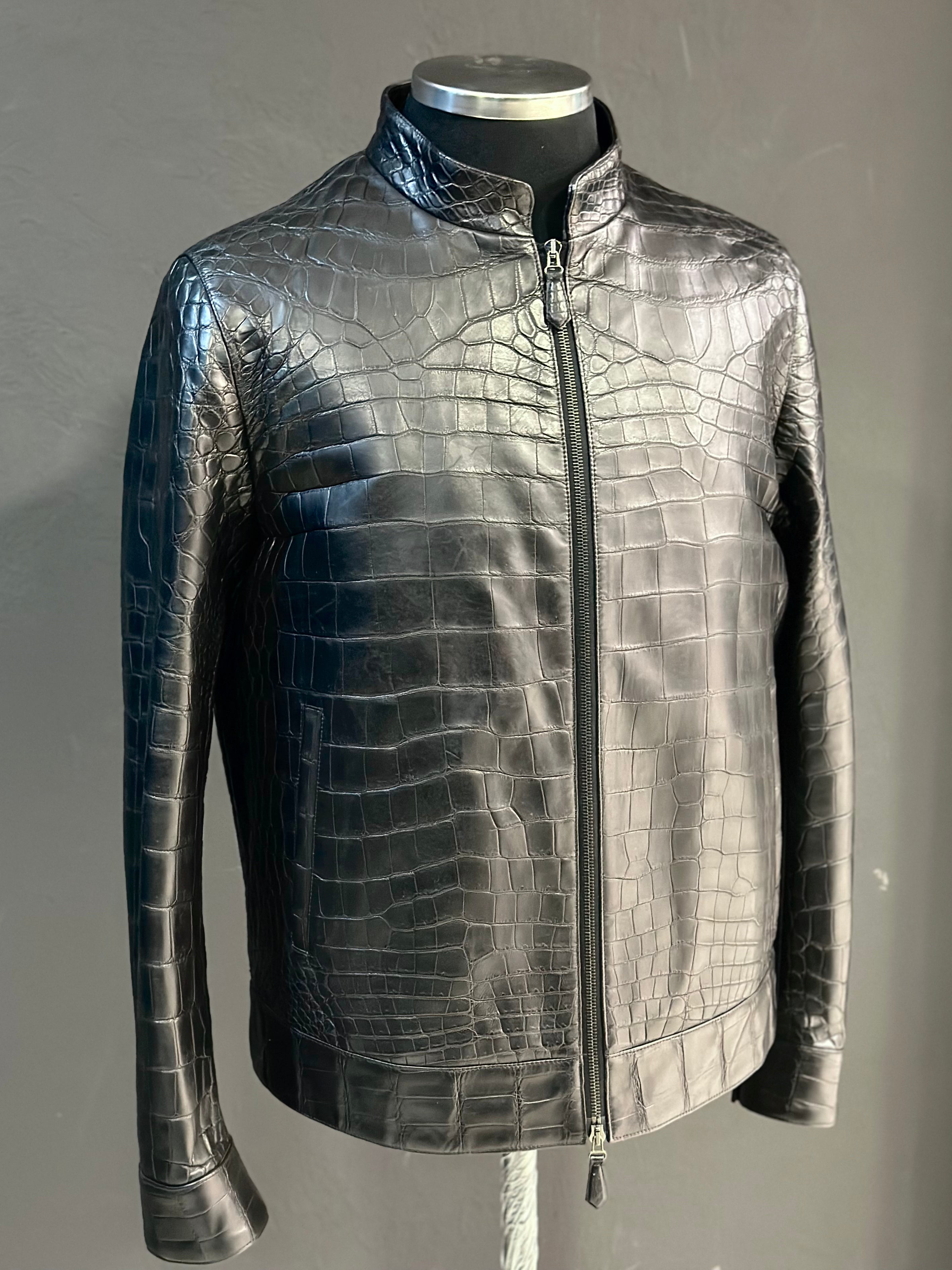 black crocodile jacket