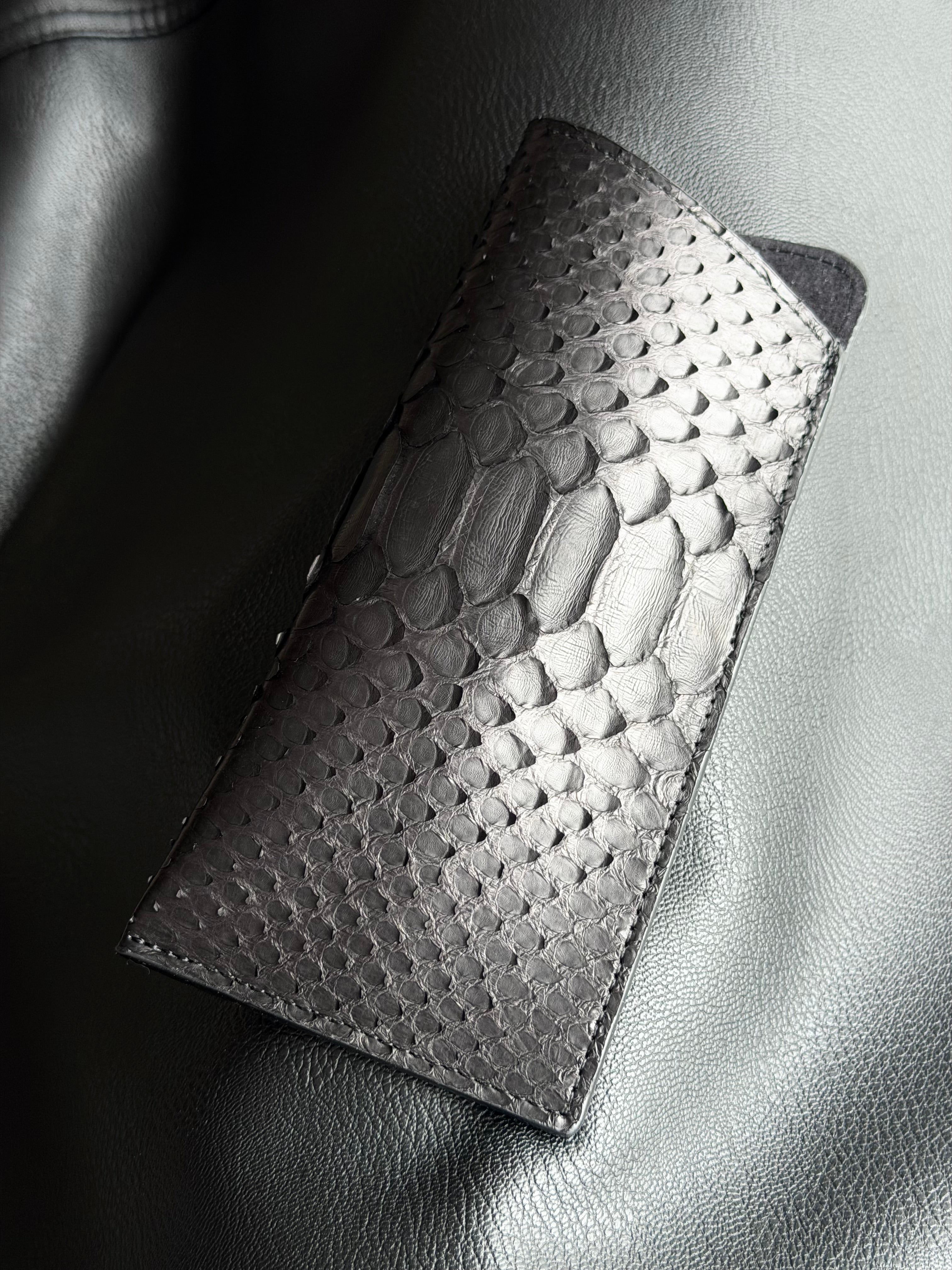 Black Snake / Python Leather Eyewear Case