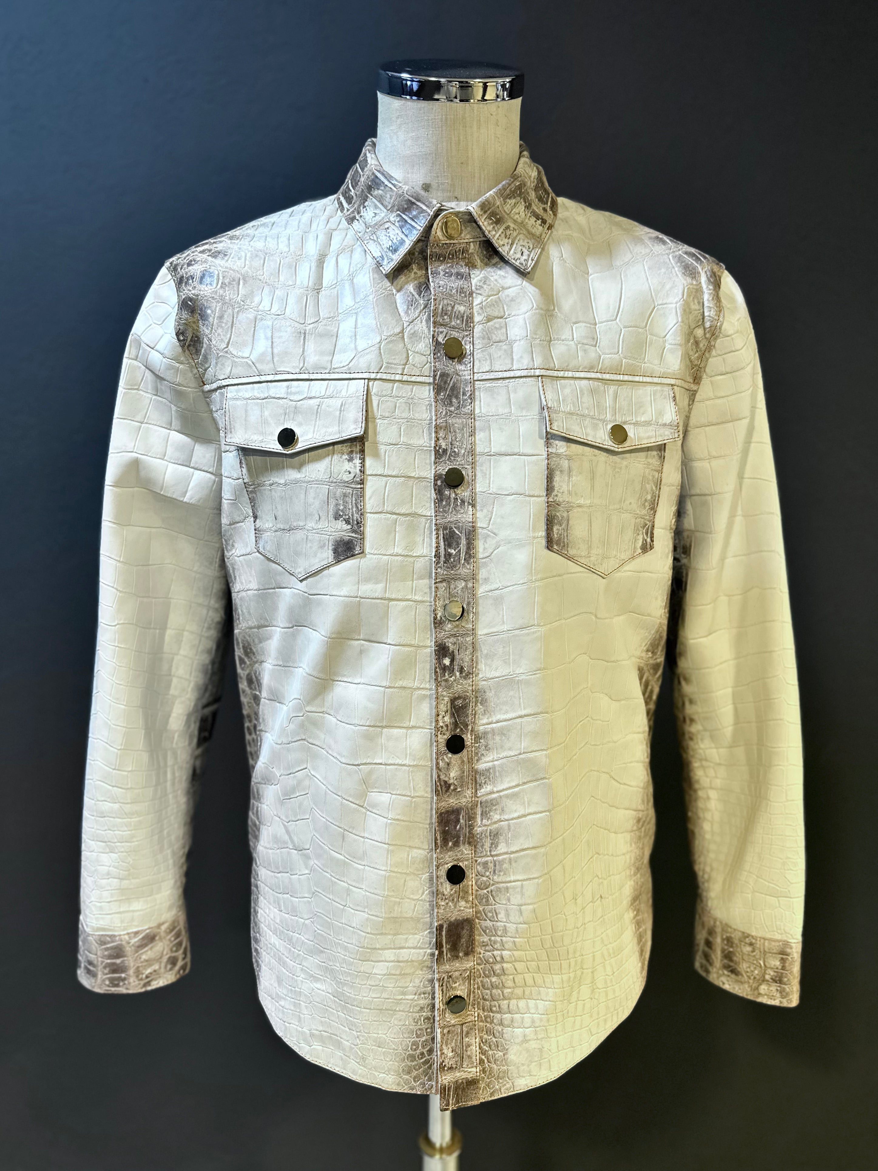 himalayan crocodile leather shirt