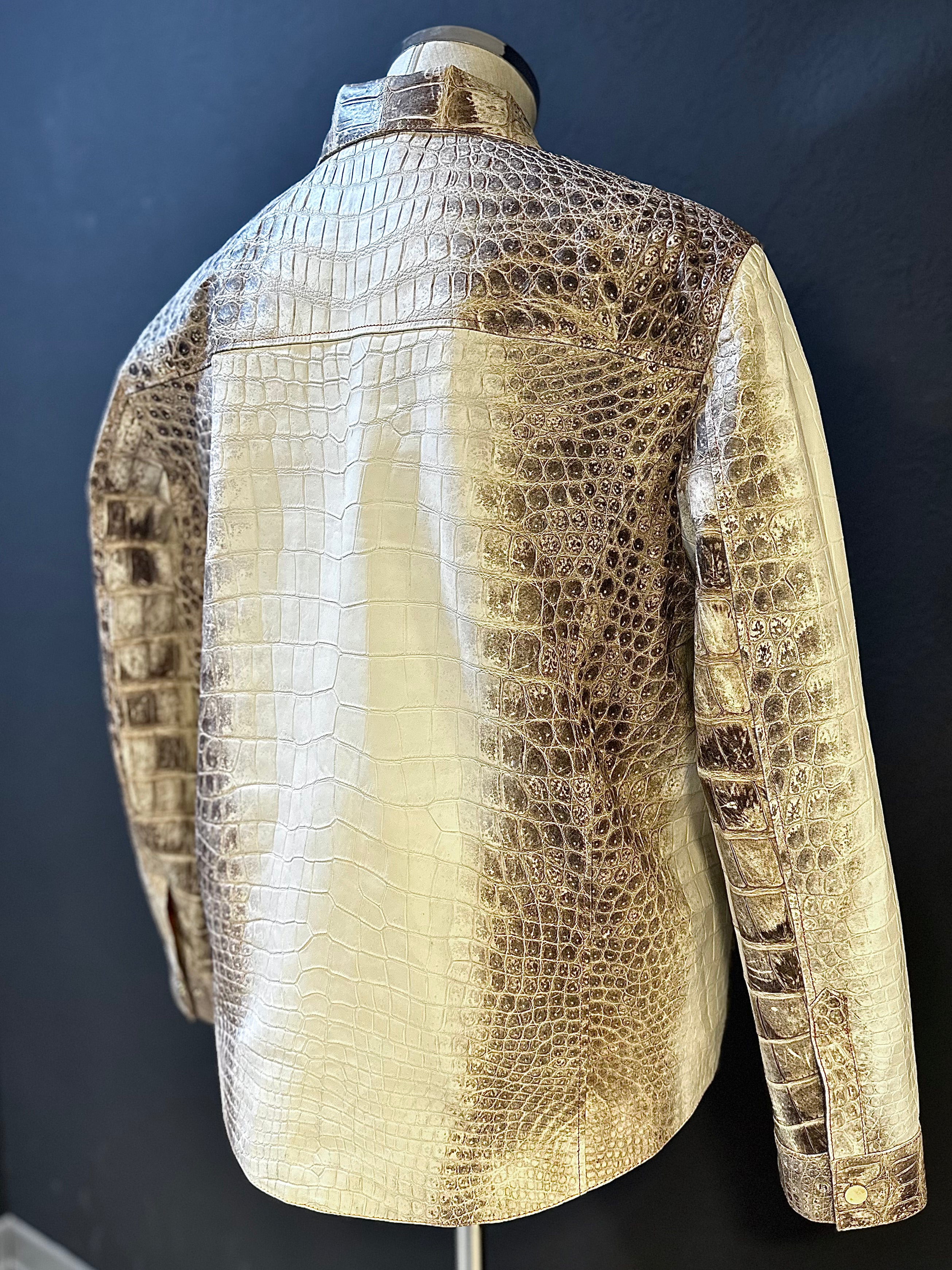 himalayan crocodile leather shirt