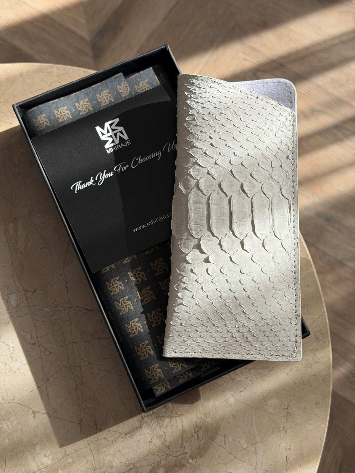 White Snake / Python Leather Eyewear Case