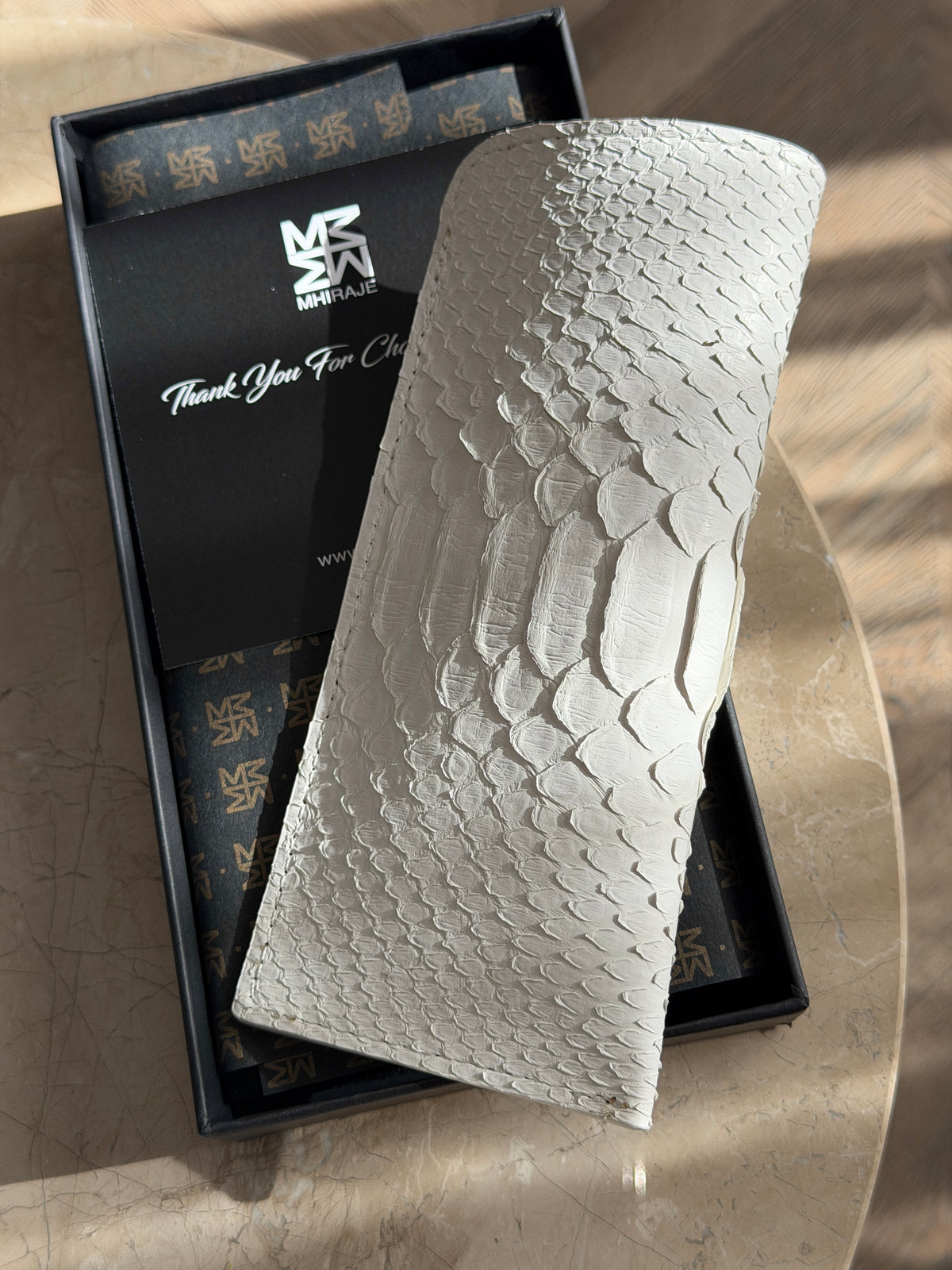 White Snake / Python Leather Eyewear Case