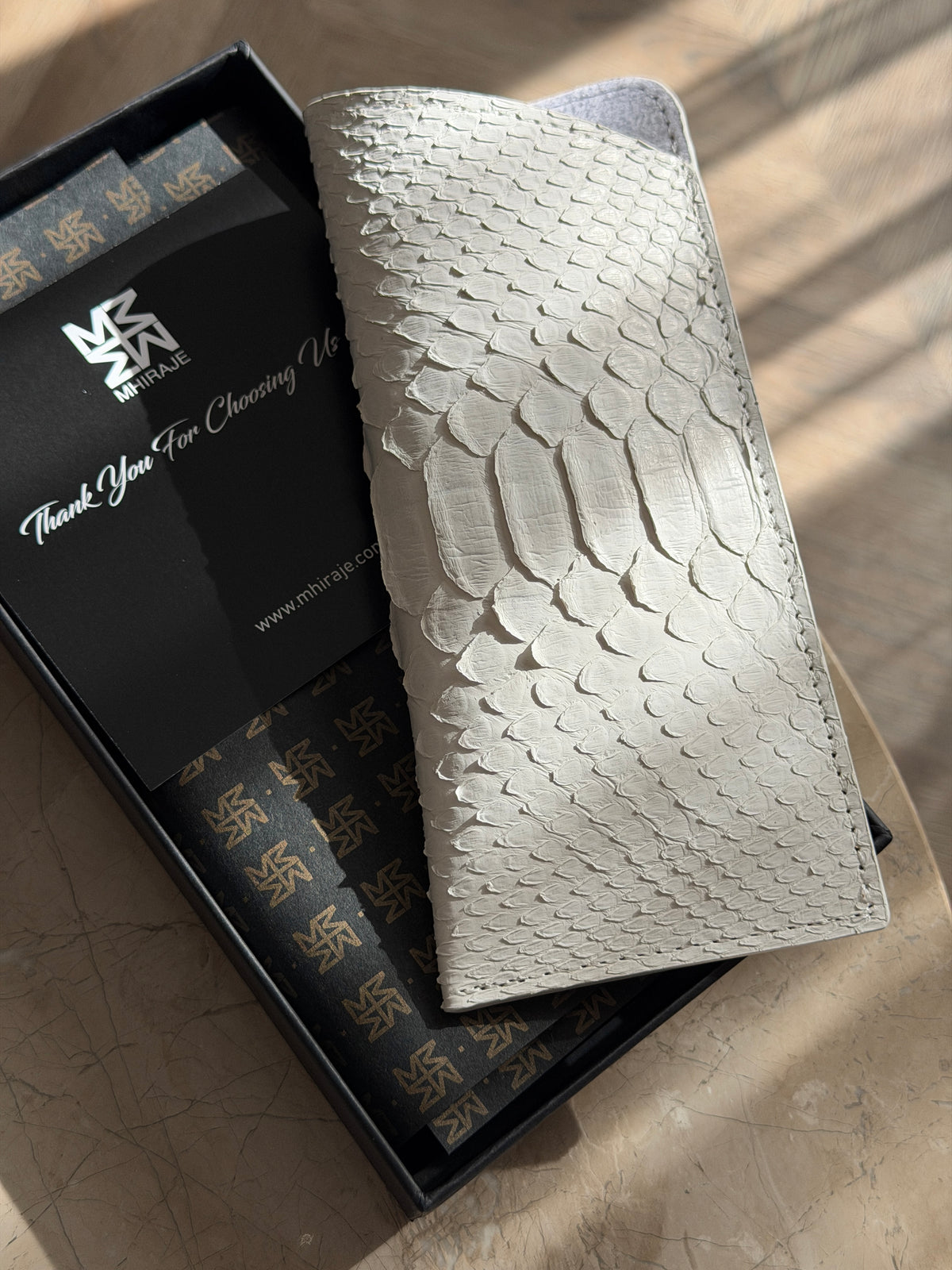 White Snake / Python Leather Eyewear Case