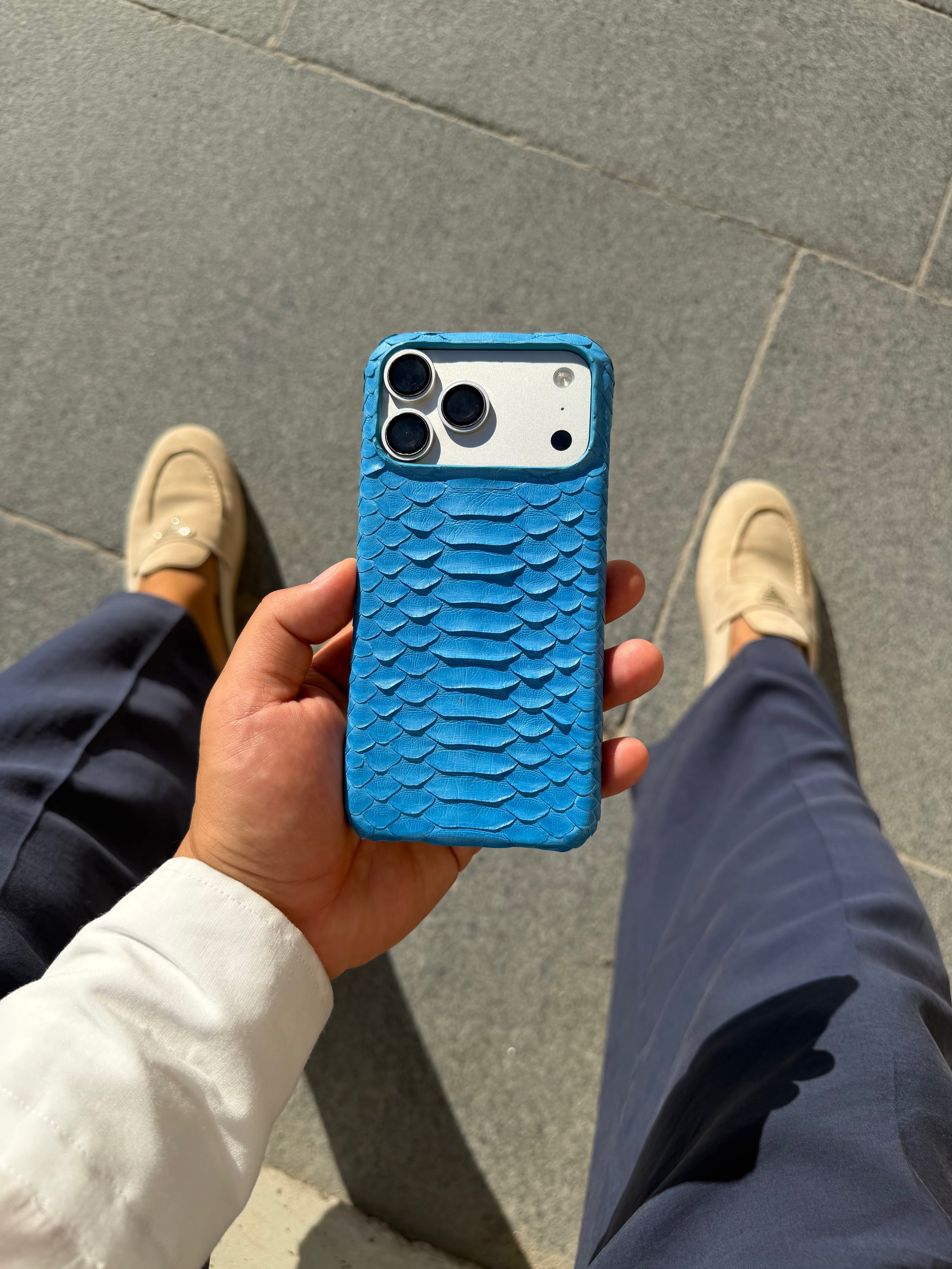 Glacier Python Snake Leather iPhone 18 Pro Max MagSafe Case