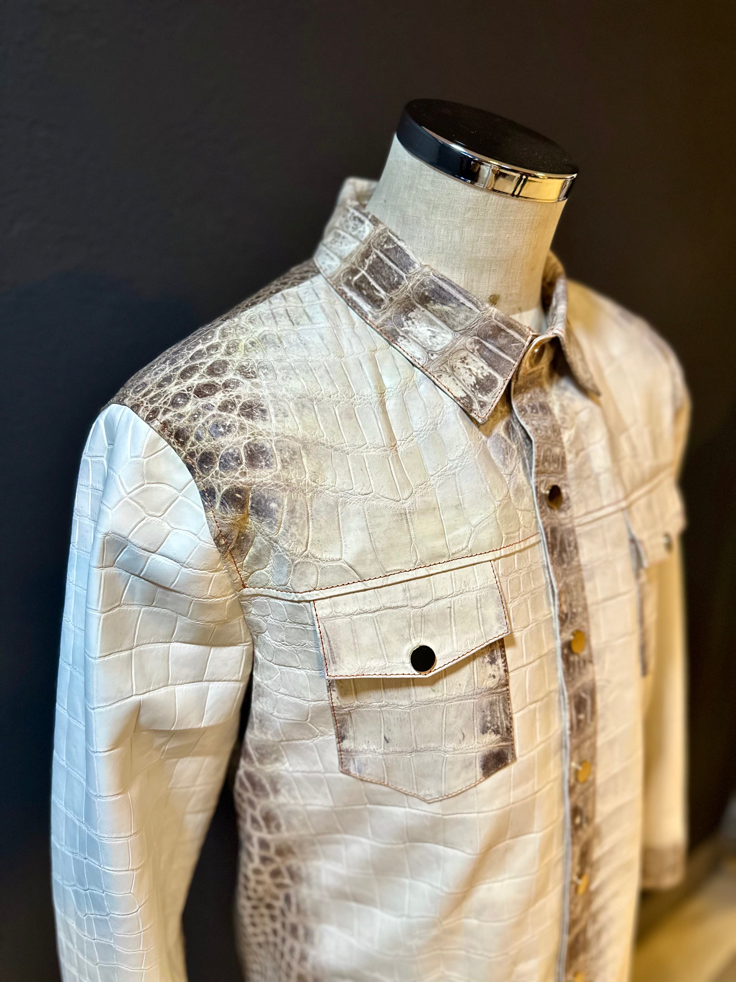 himalayan crocodile leather shirt