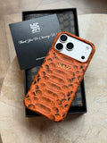 Orange Python Snake Leather iPhone 17 MagSafe Case