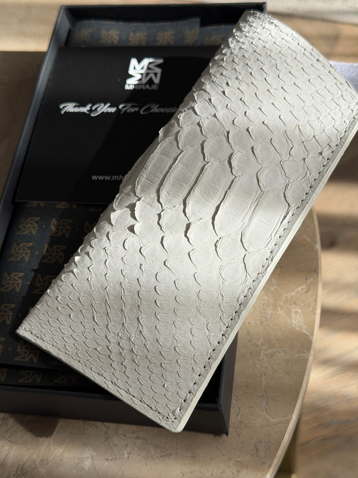 White Snake / Python Leather Eyewear Case