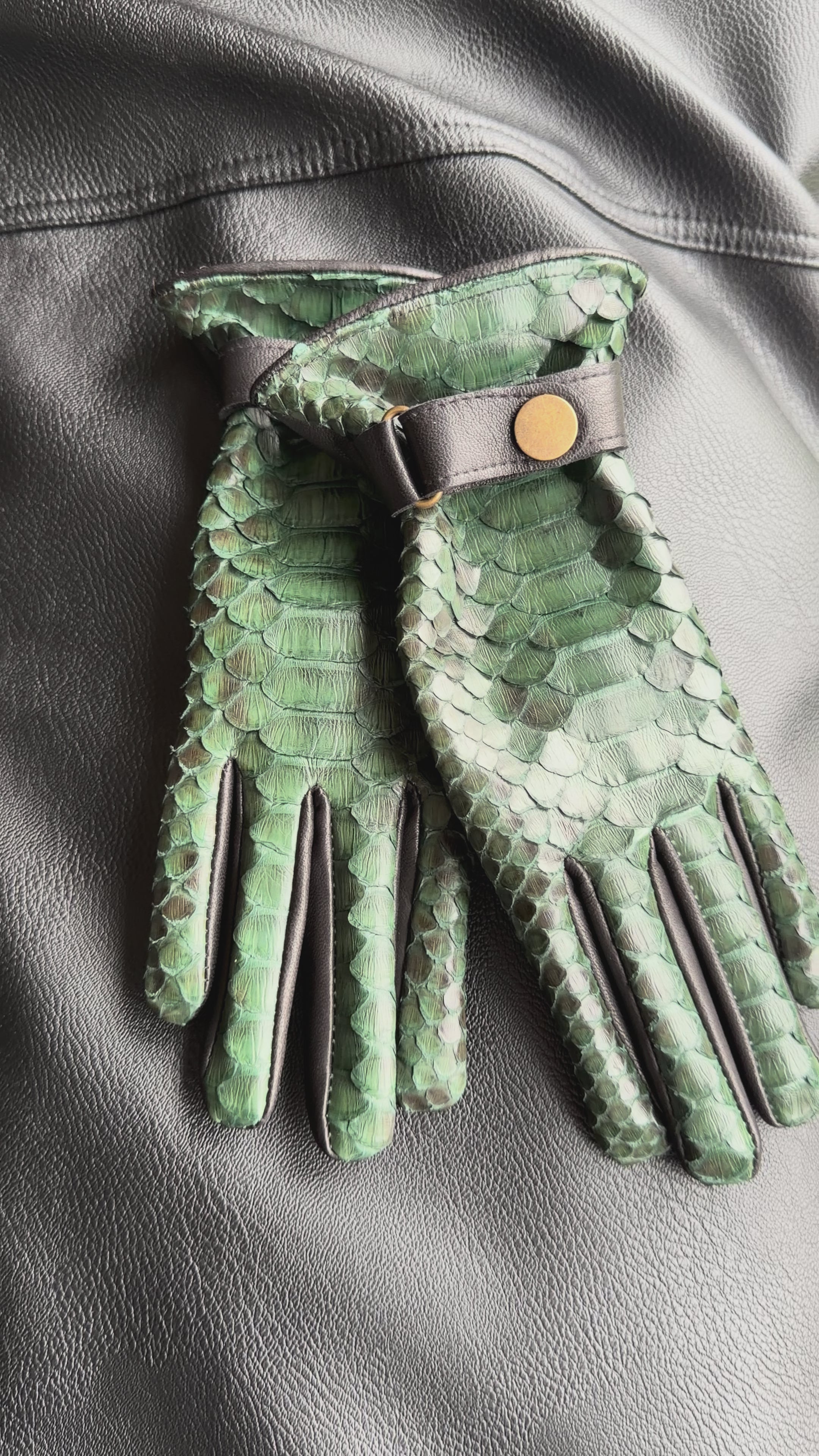 Genuine Green Python / Snake Woman Gloves