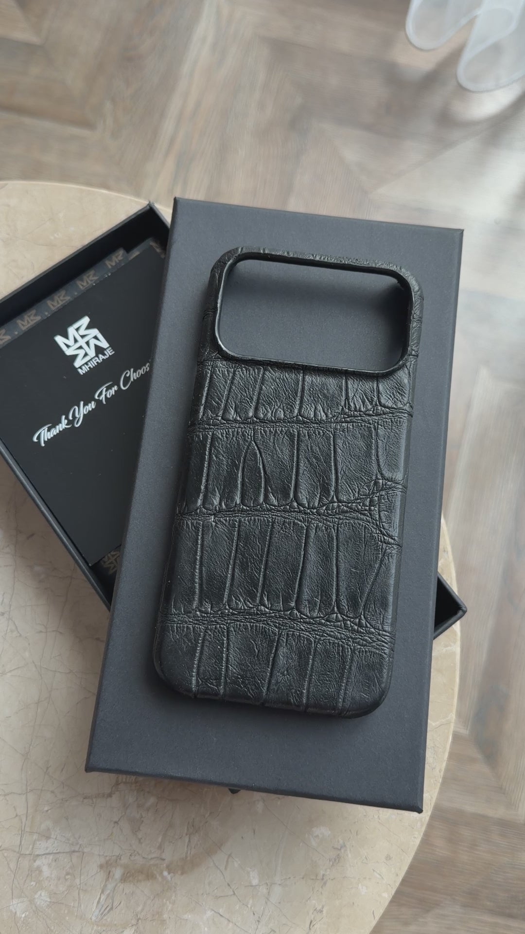 Black Crocodile Leather iPhone 18 Pro Case