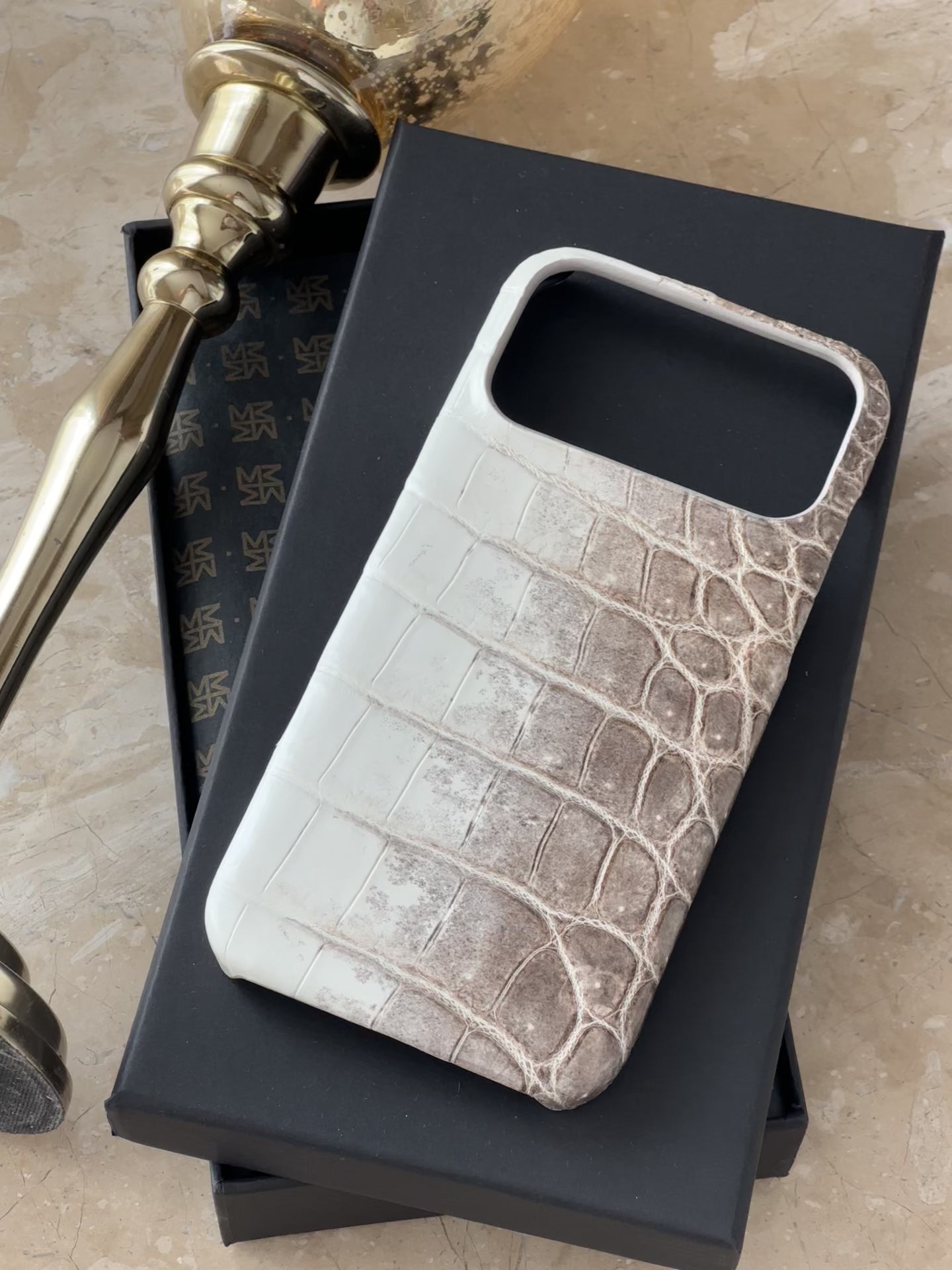 Himalayan Crocodile Leather MagSafe iPhone 17 Pro Case