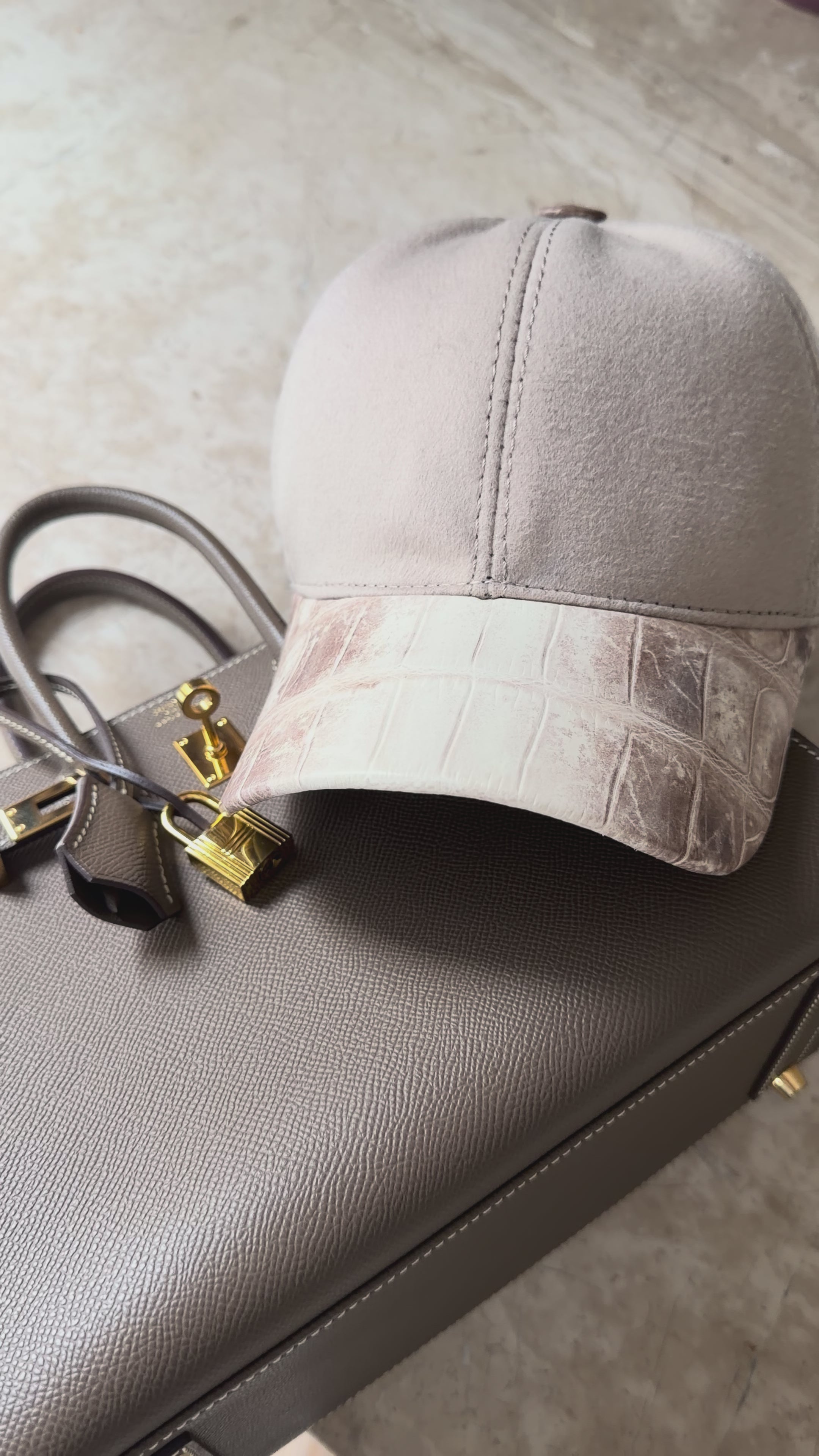 Himalayan Crocodile Leather with Cashmere Unisex Hat