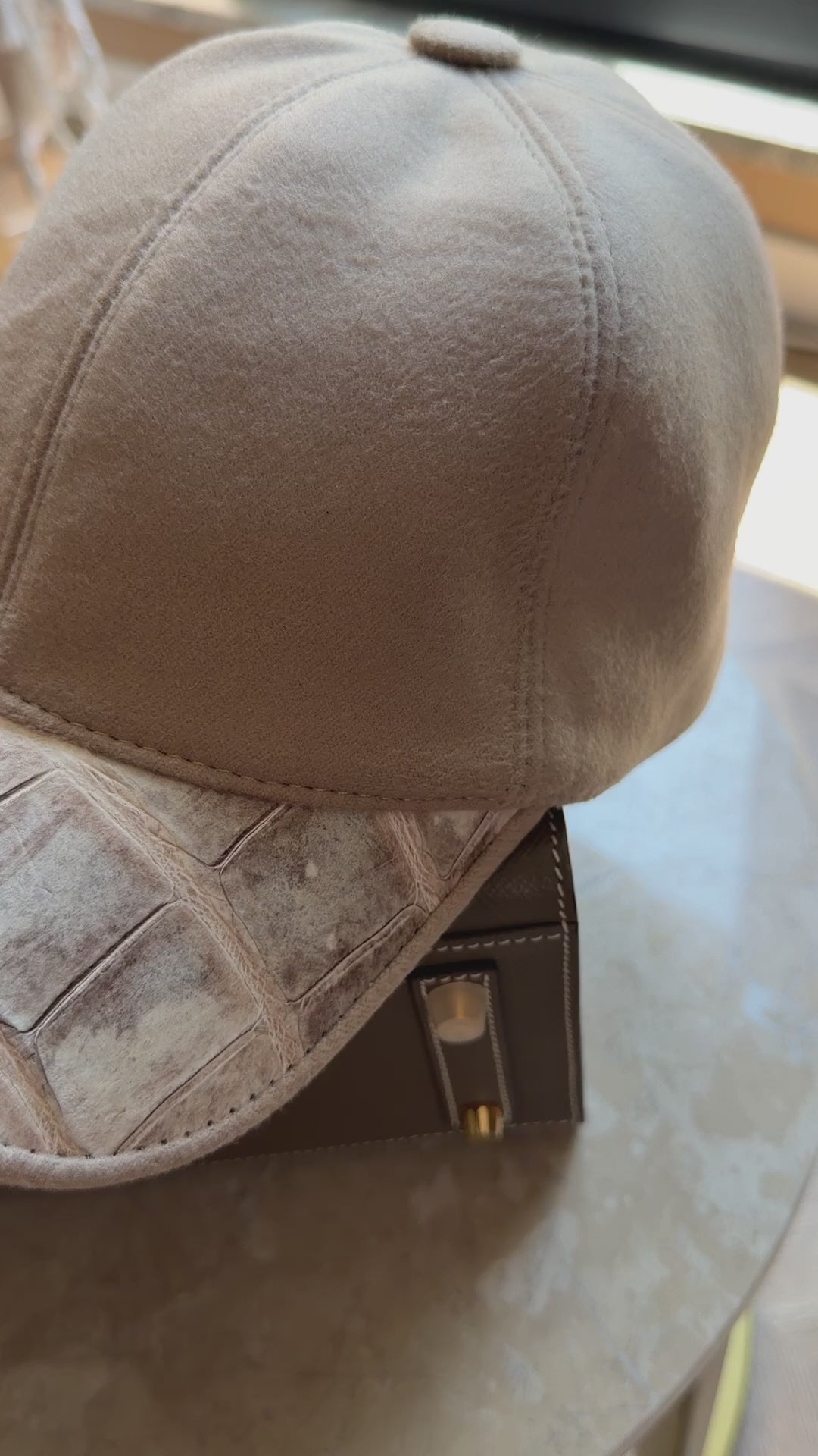 Himalayan Crocodile Leather with Cashmere Unisex Hat