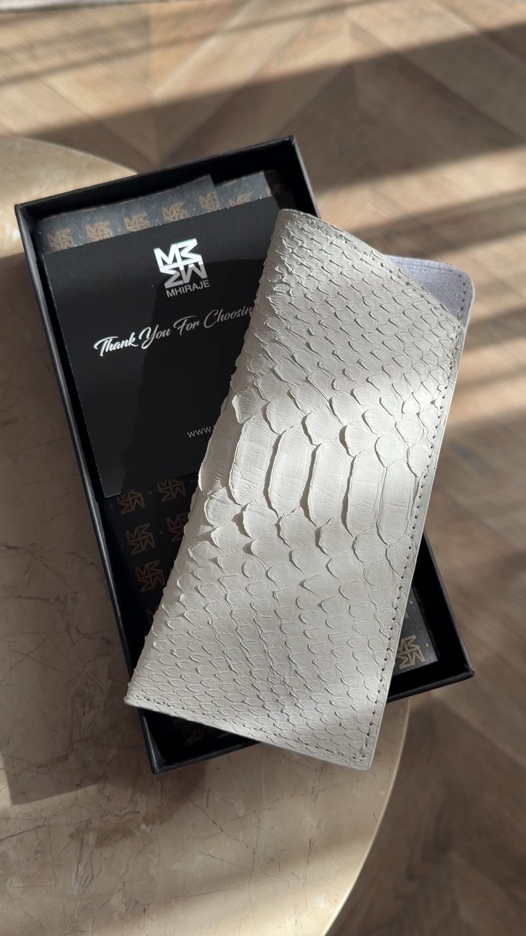 White Snake / Python Leather Eyewear Case