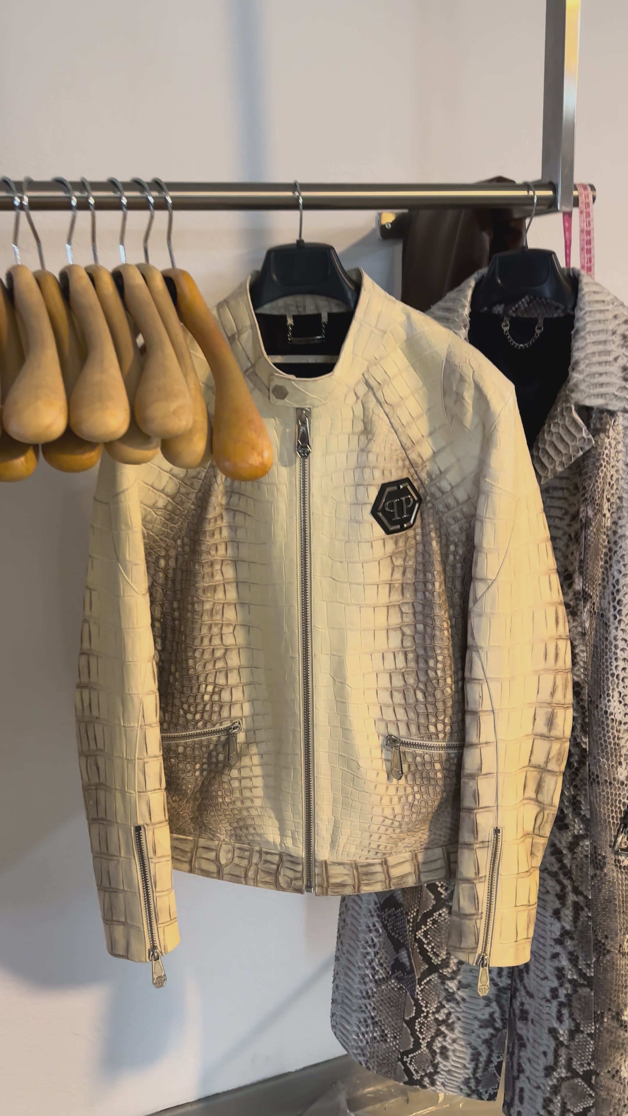 Himalayan Crocodile Leather Biker Men Jacket