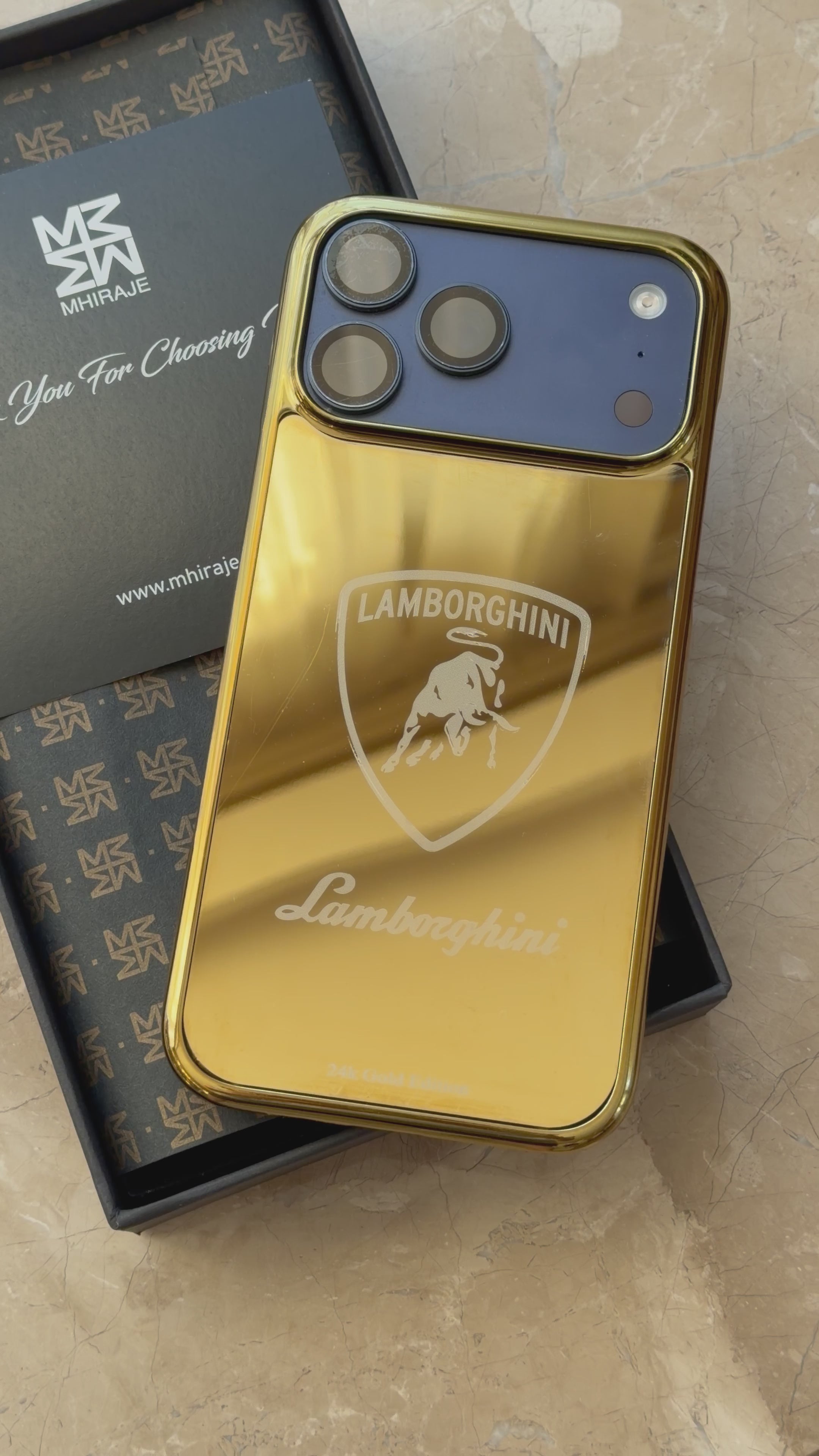 lamborghini iphone 17 pro max case gold